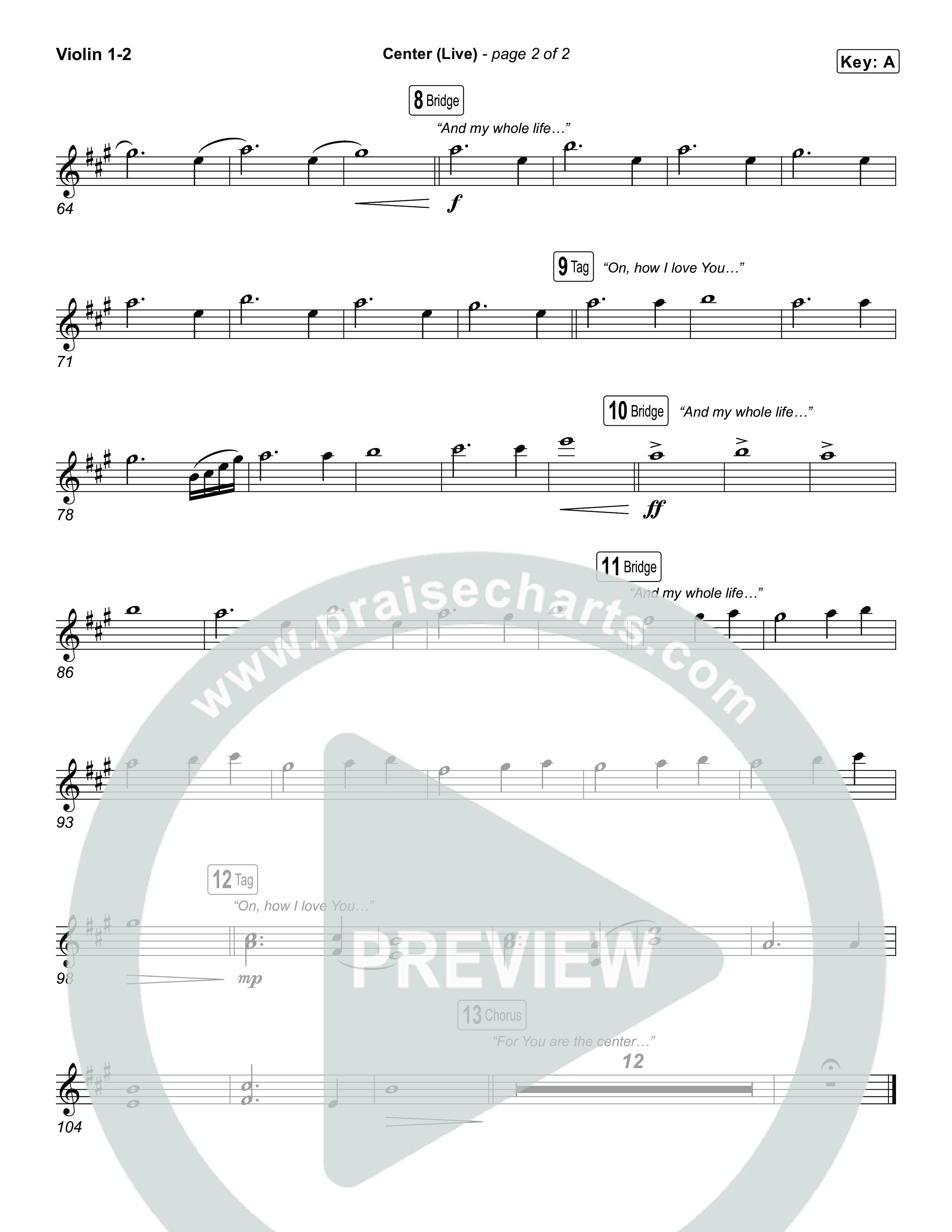 Center (Choral Anthem SATB) String Pack (Bethel Music / Abbie Gamboa / Arr. Luke Gambill)