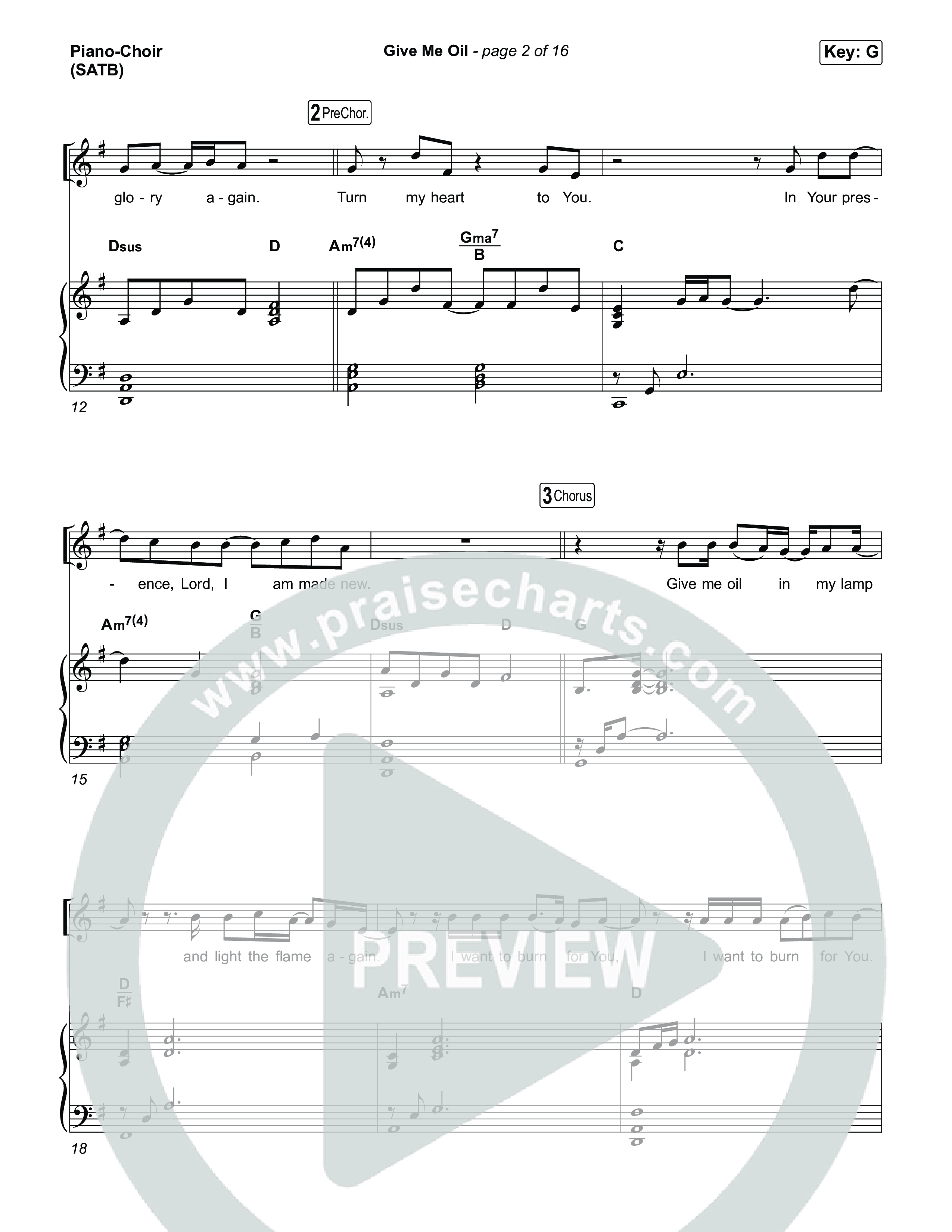 Give Me Oil Piano/Vocal (SATB) (Jesus Image)