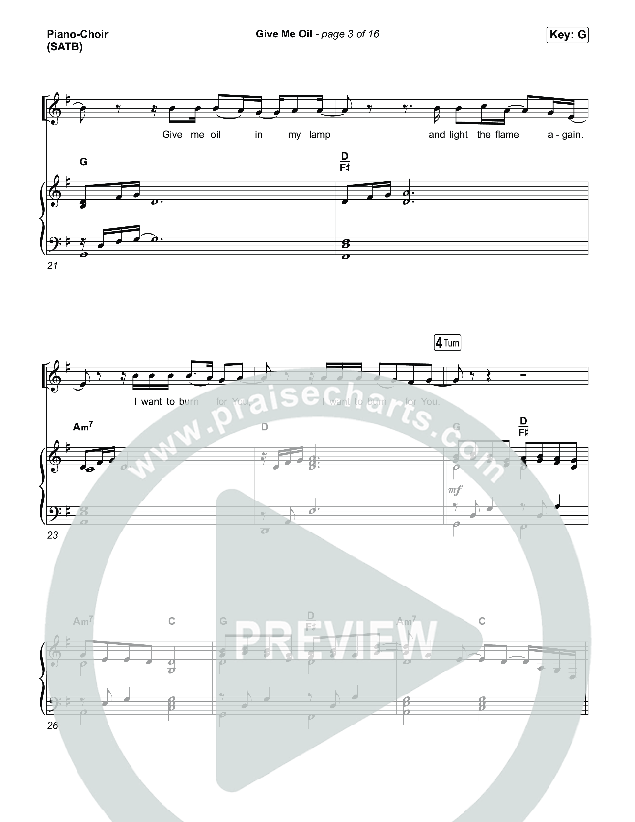 Give Me Oil Piano/Vocal (SATB) (Jesus Image)