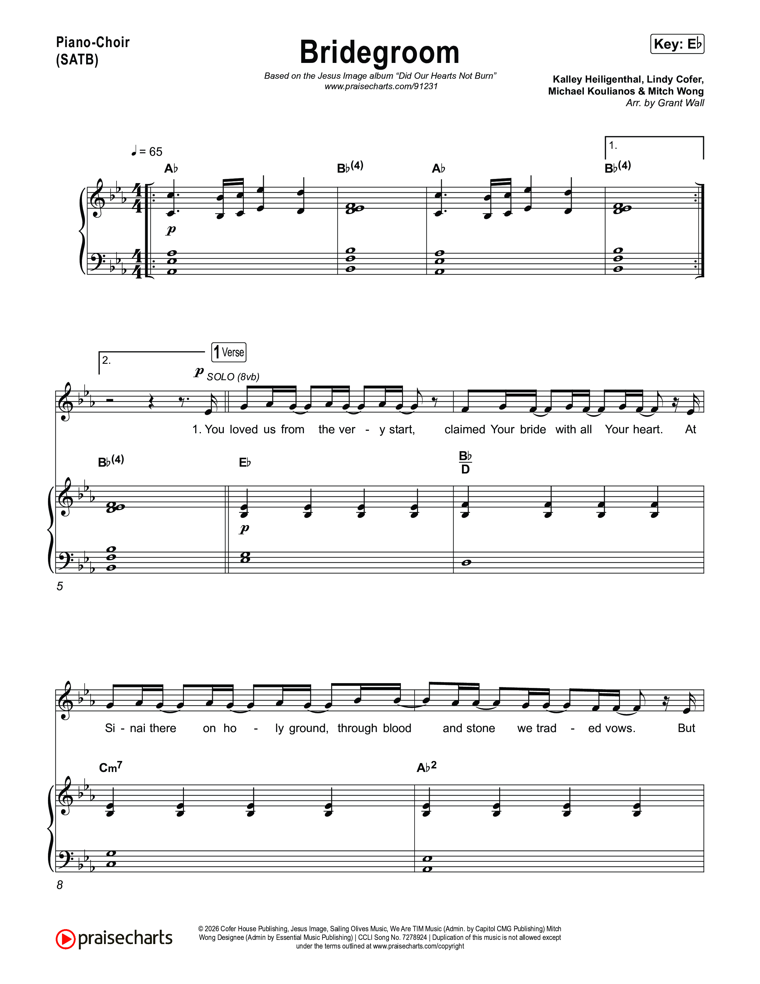 Bridegroom Piano/Vocal Pack (Jesus Image)