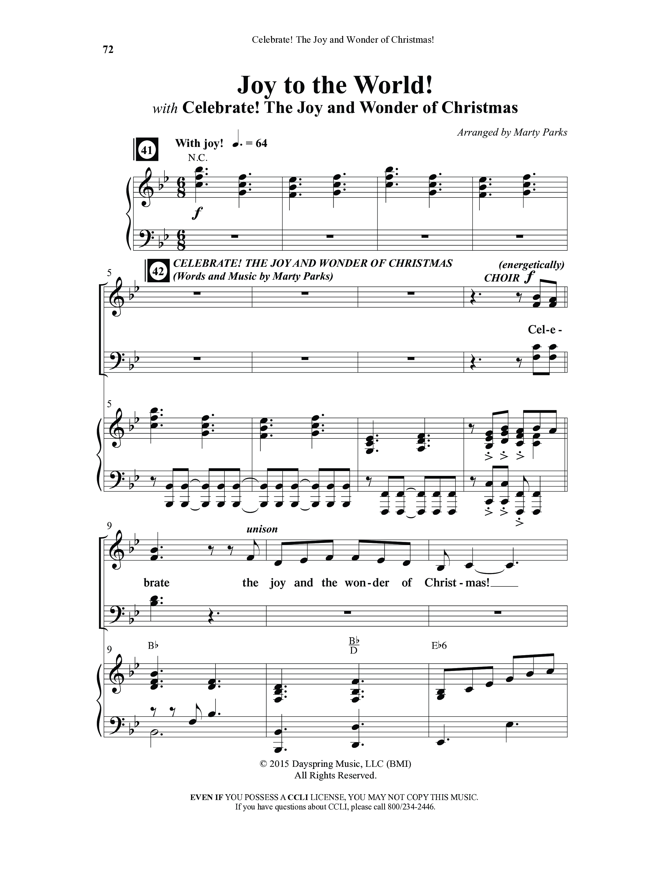 Celebrate The Joy And Wonder (8 Song Choral Collection) Song 8 (Piano SATB) (Word Music Choral)