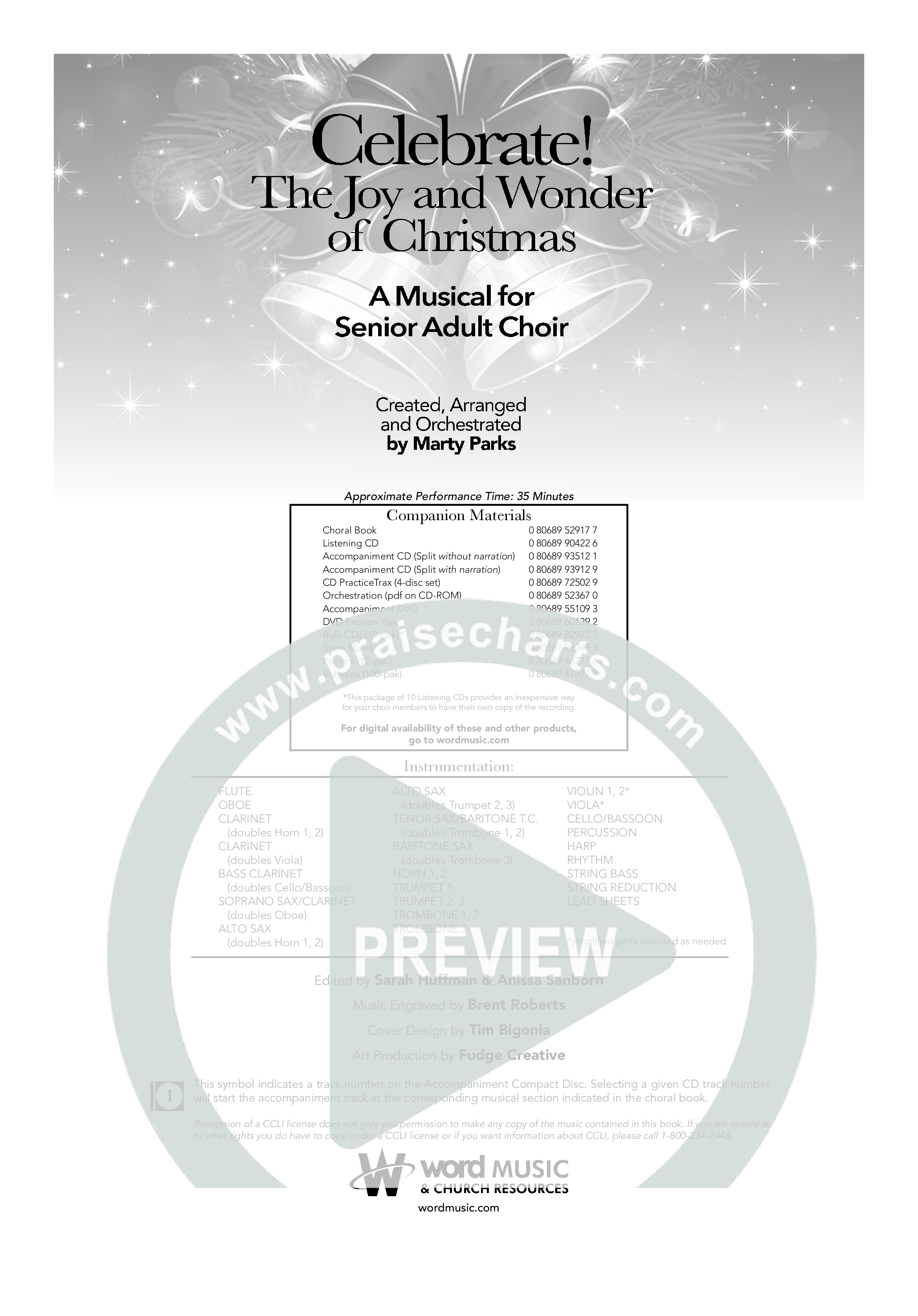 Celebrate The Joy And Wonder (8 Song Choral Collection) Table Of Contents (Word Music Choral)