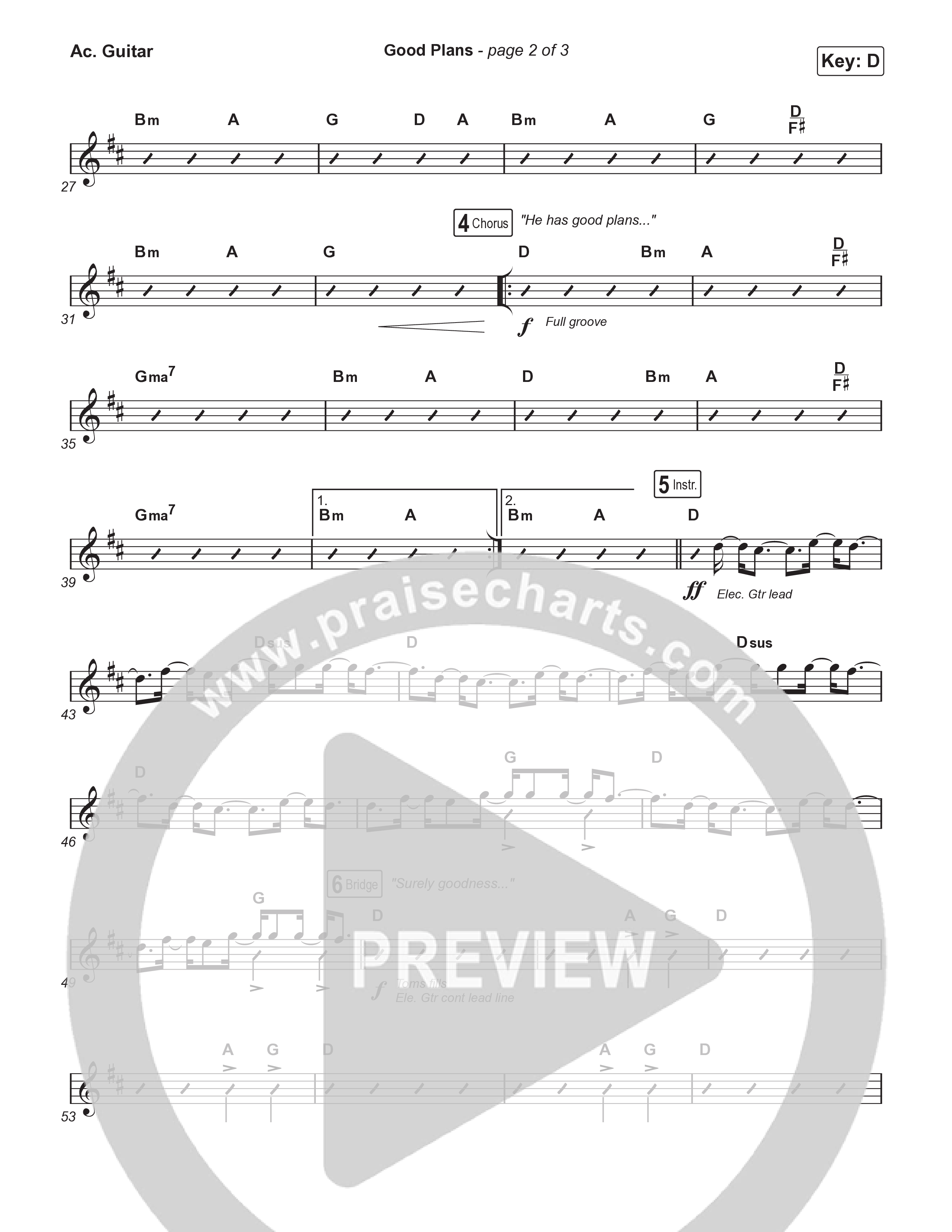 Good Plans (Choral Anthem SATB) Acoustic Guitar (Red Rocks Worship / Arr. Luke Gambill)