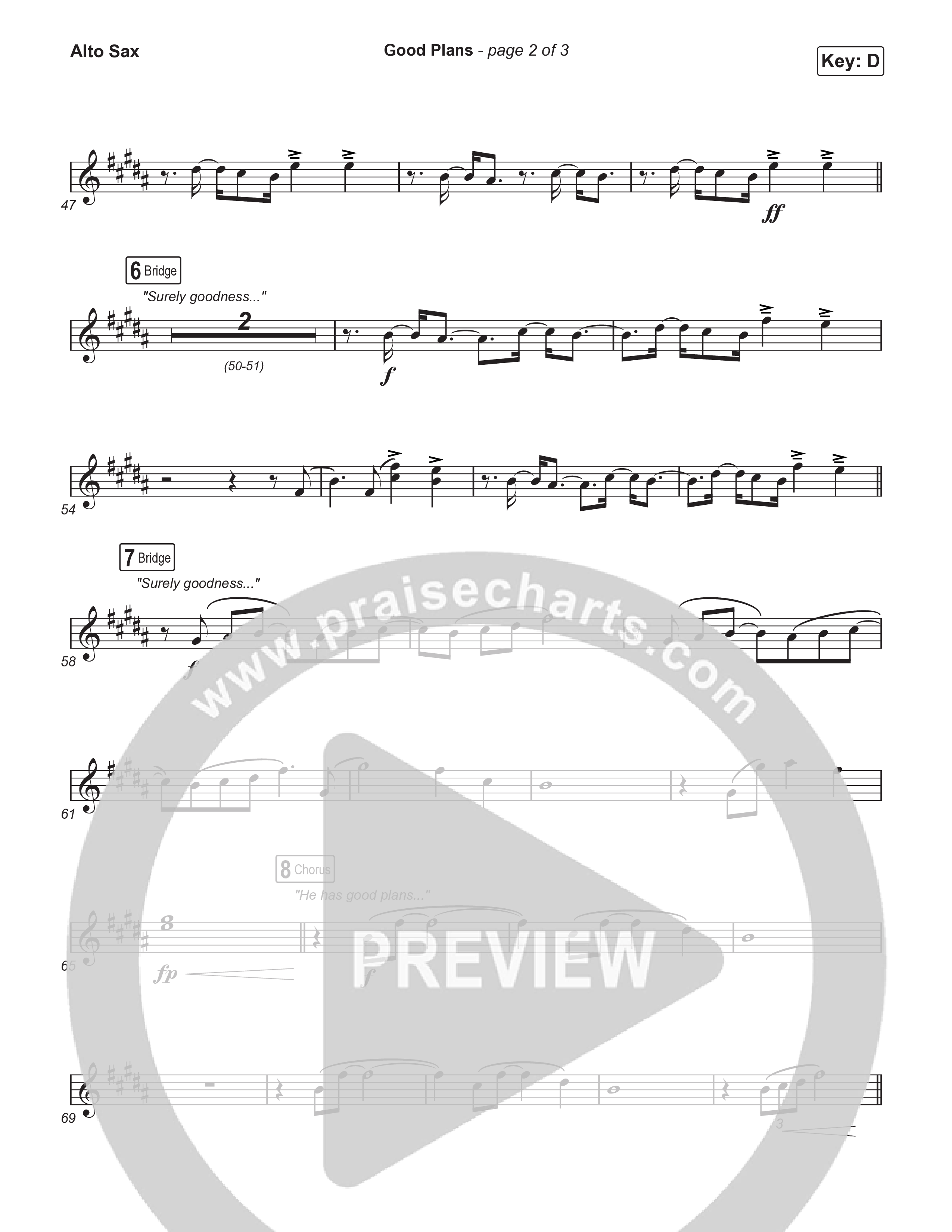 Good Plans (Choral Anthem SATB) Alto Sax (Red Rocks Worship / Arr. Luke Gambill)