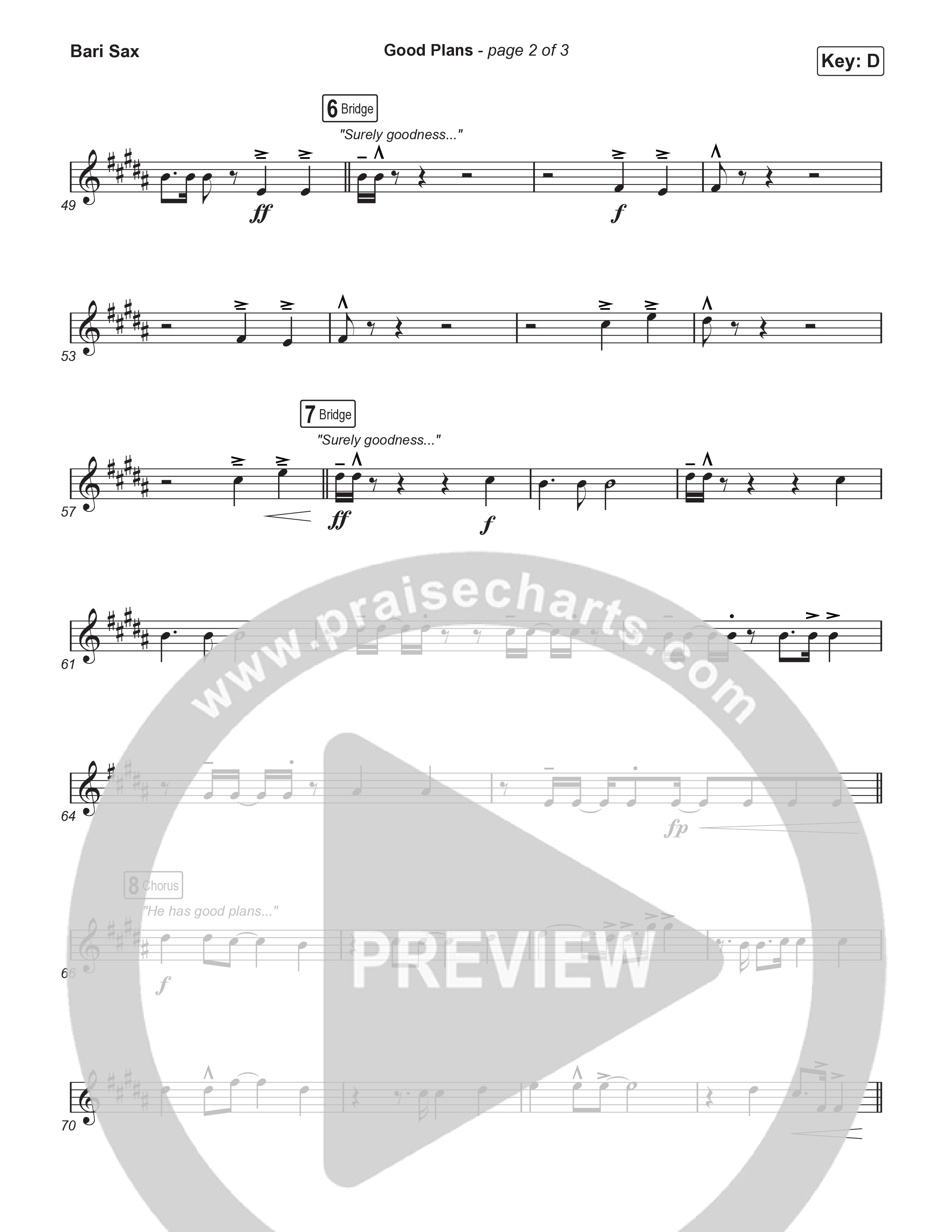 Good Plans (Choral Anthem SATB) Bari Sax (Red Rocks Worship / Arr. Luke Gambill)