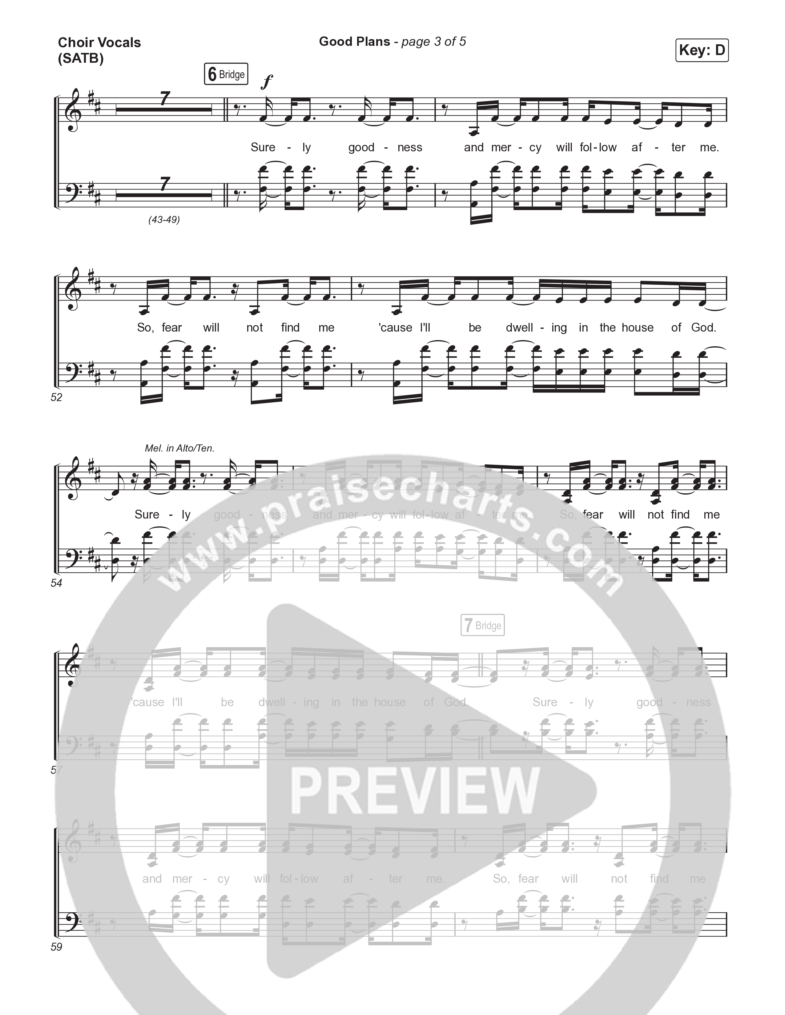 Good Plans (Choral Anthem SATB) Choir Sheet (SATB) (Red Rocks Worship / Arr. Luke Gambill)