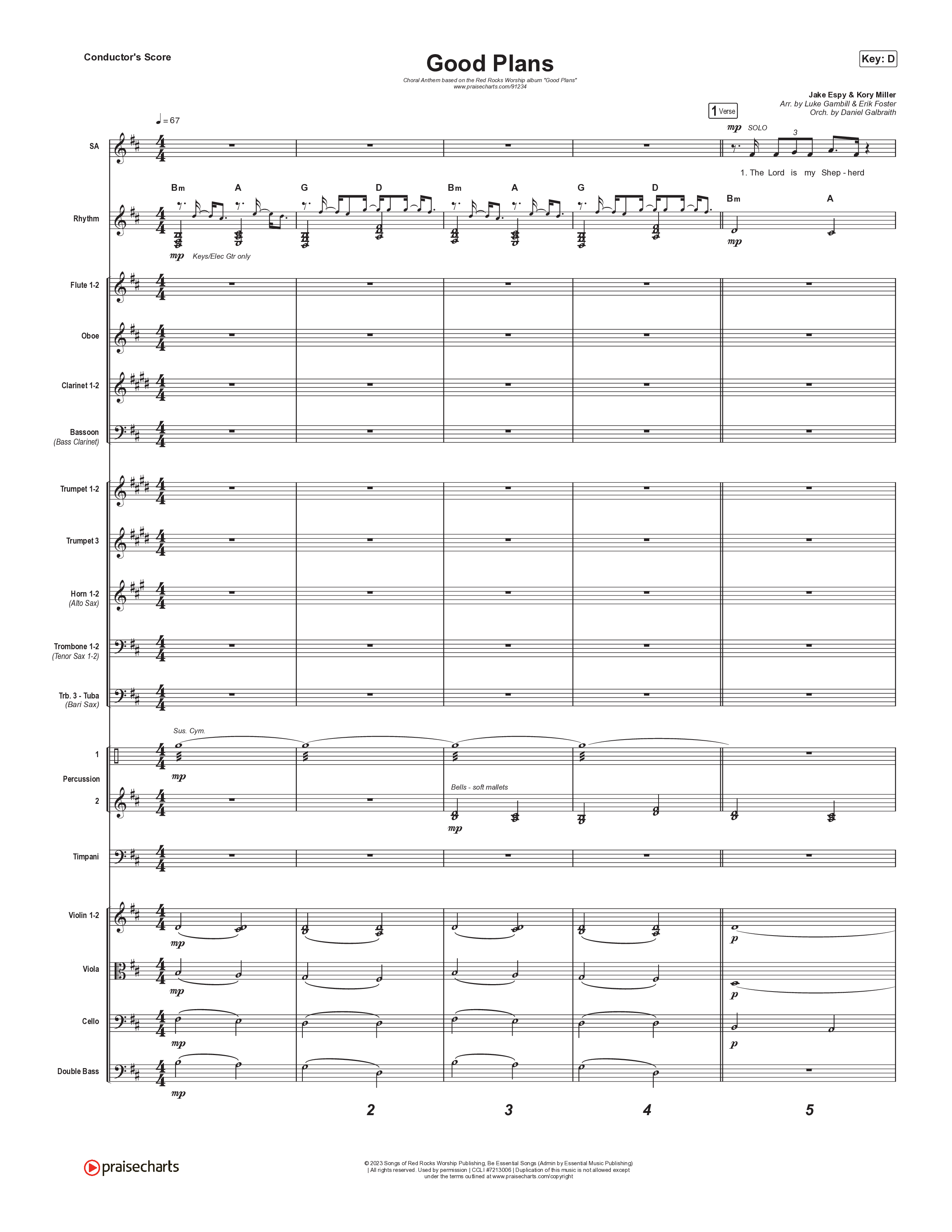 Good Plans (Choral Anthem SATB) Orchestration (Red Rocks Worship / Arr. Luke Gambill)