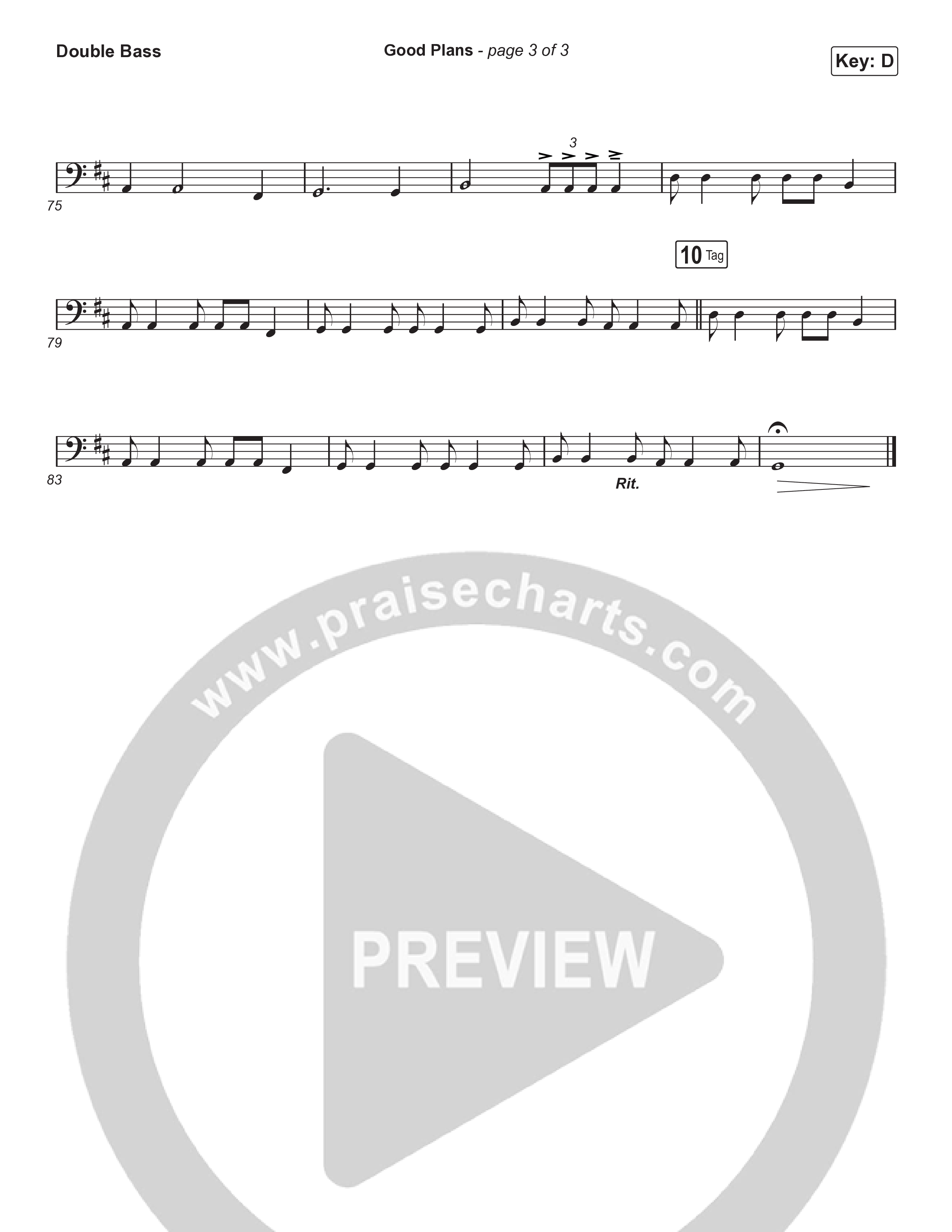 Good Plans (Choral Anthem SATB) String Bass (Red Rocks Worship / Arr. Luke Gambill)
