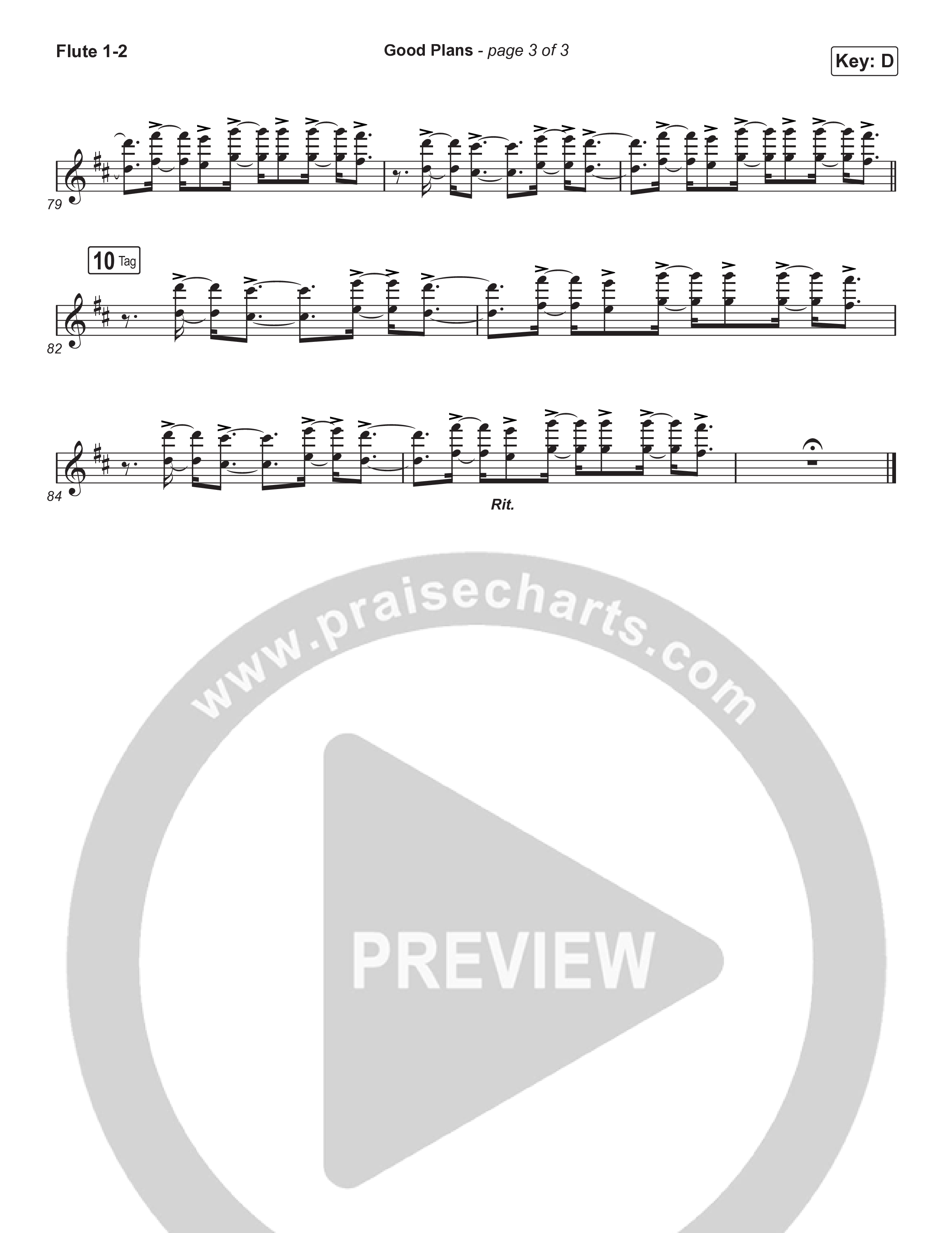 Good Plans (Choral Anthem SATB) Flute 1,2 (Red Rocks Worship / Arr. Luke Gambill)