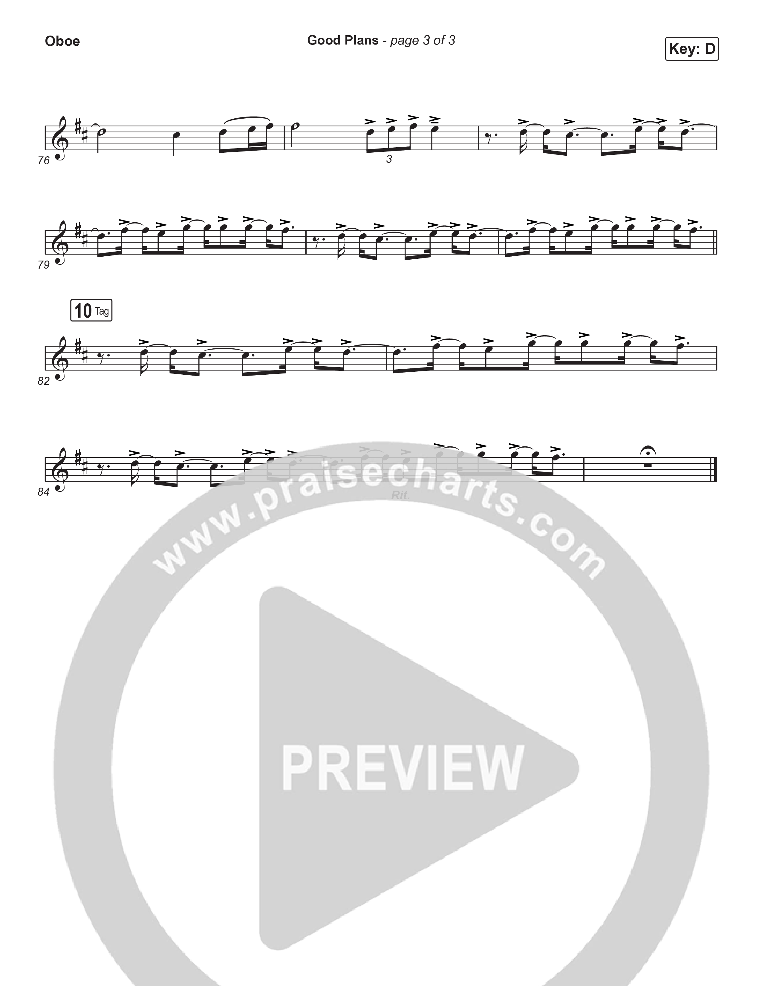 Good Plans (Choral Anthem SATB) Oboe (Red Rocks Worship / Arr. Luke Gambill)