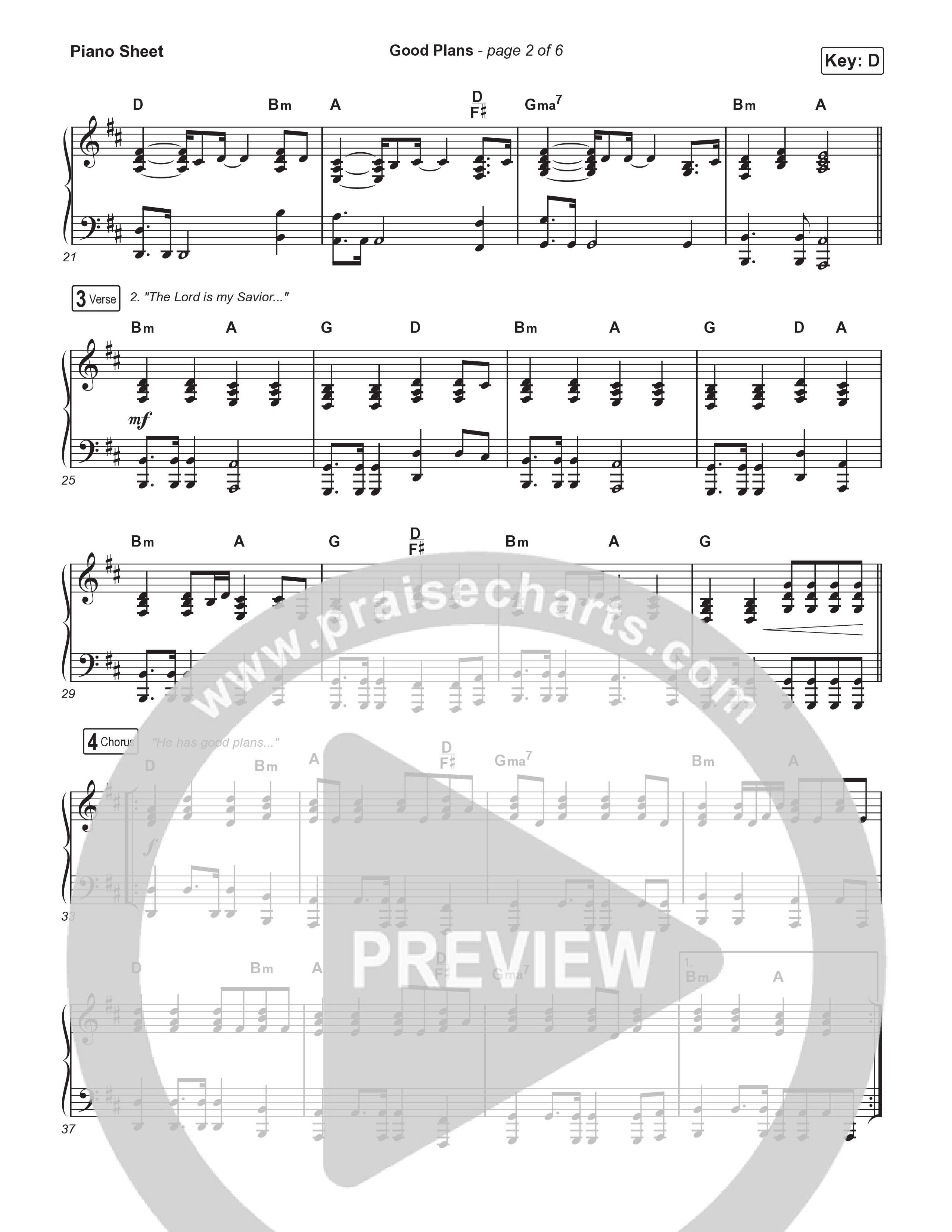Good Plans (Choral Anthem SATB) Piano Sheet (Red Rocks Worship / Arr. Luke Gambill)