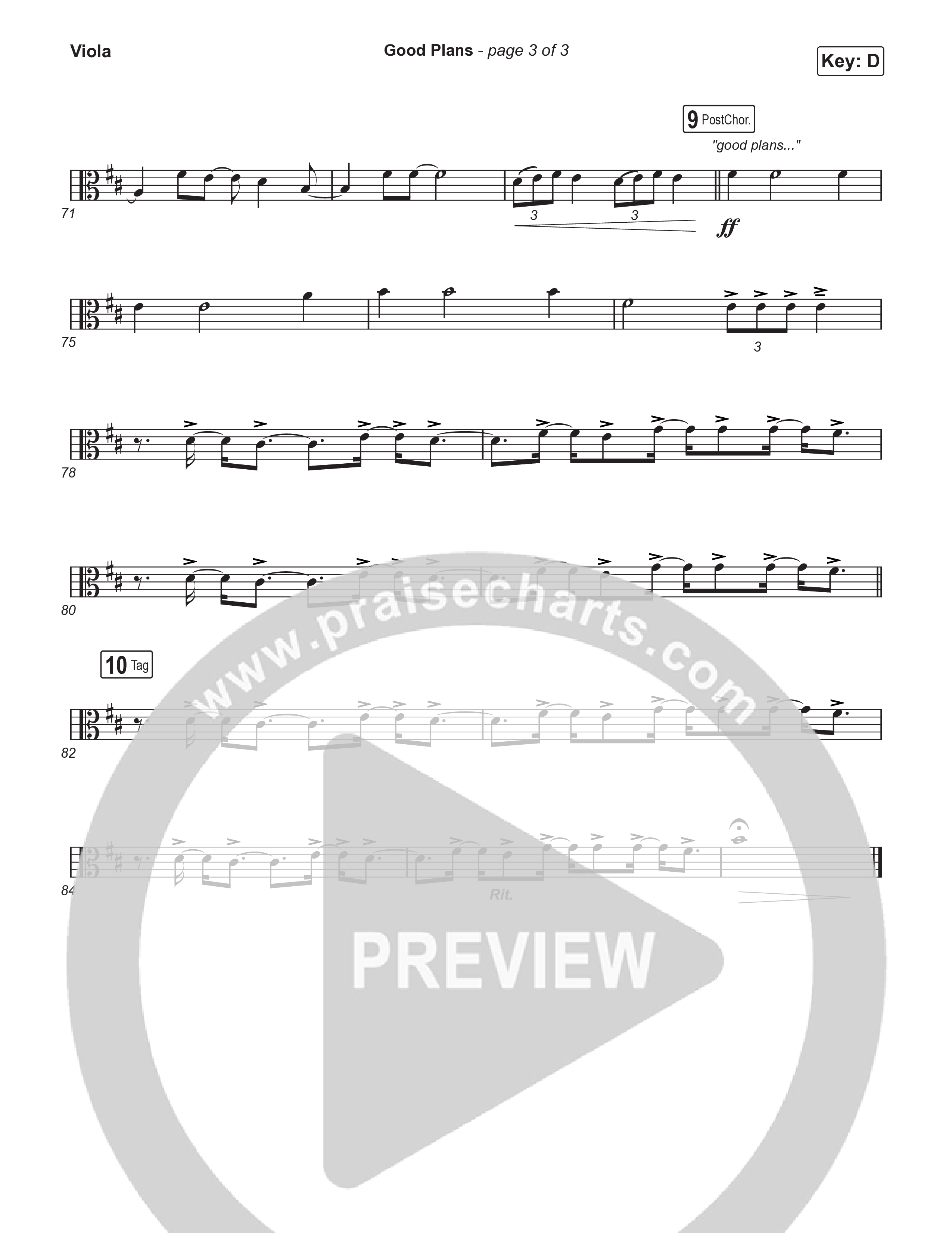Good Plans (Choral Anthem SATB) Viola (Red Rocks Worship / Arr. Luke Gambill)