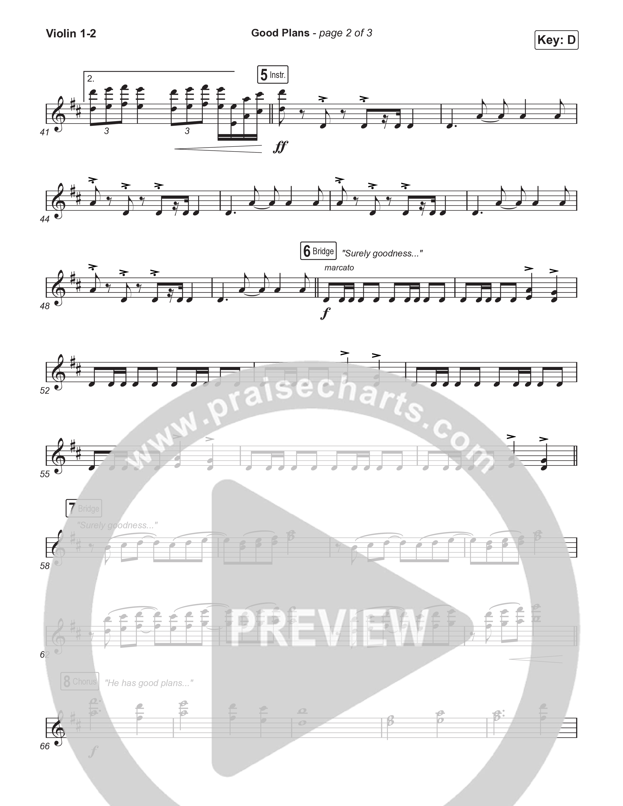 Good Plans (Choral Anthem SATB) String Pack (Red Rocks Worship / Arr. Luke Gambill)