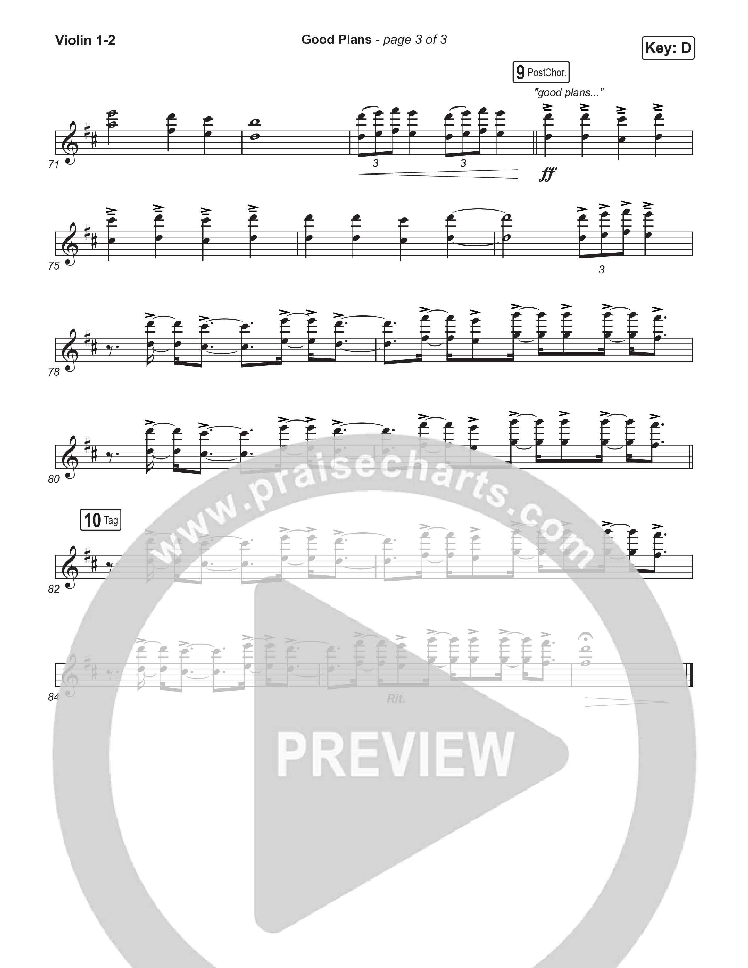 Good Plans (Choral Anthem SATB) String Pack (Red Rocks Worship / Arr. Luke Gambill)