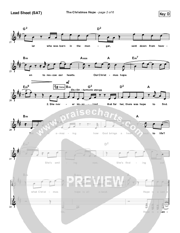 The Christmas Hope Lead Sheet (SAT) (Newsong)