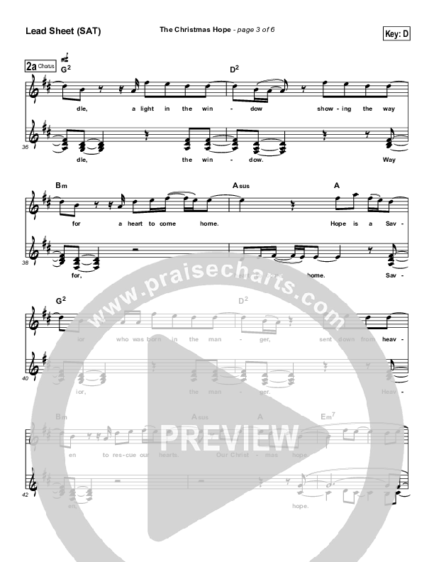 The Christmas Hope Lead Sheet (SAT) (Newsong)