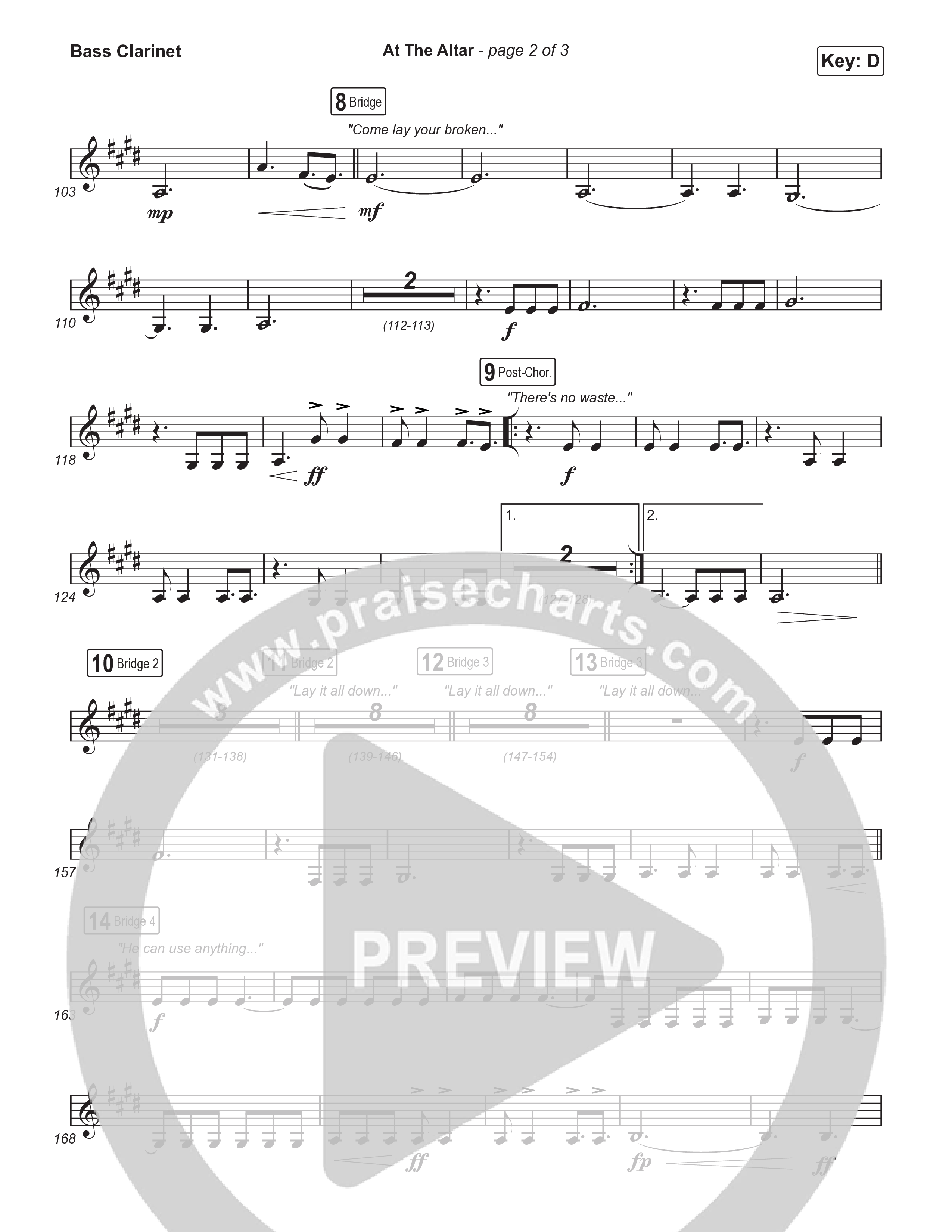 At The Altar (Choral Anthem SATB) Bass Clarinet (ELEVATION RHYTHM / Abbie Gamboa / Tiffany Hudson / Arr. Luke Gambill)