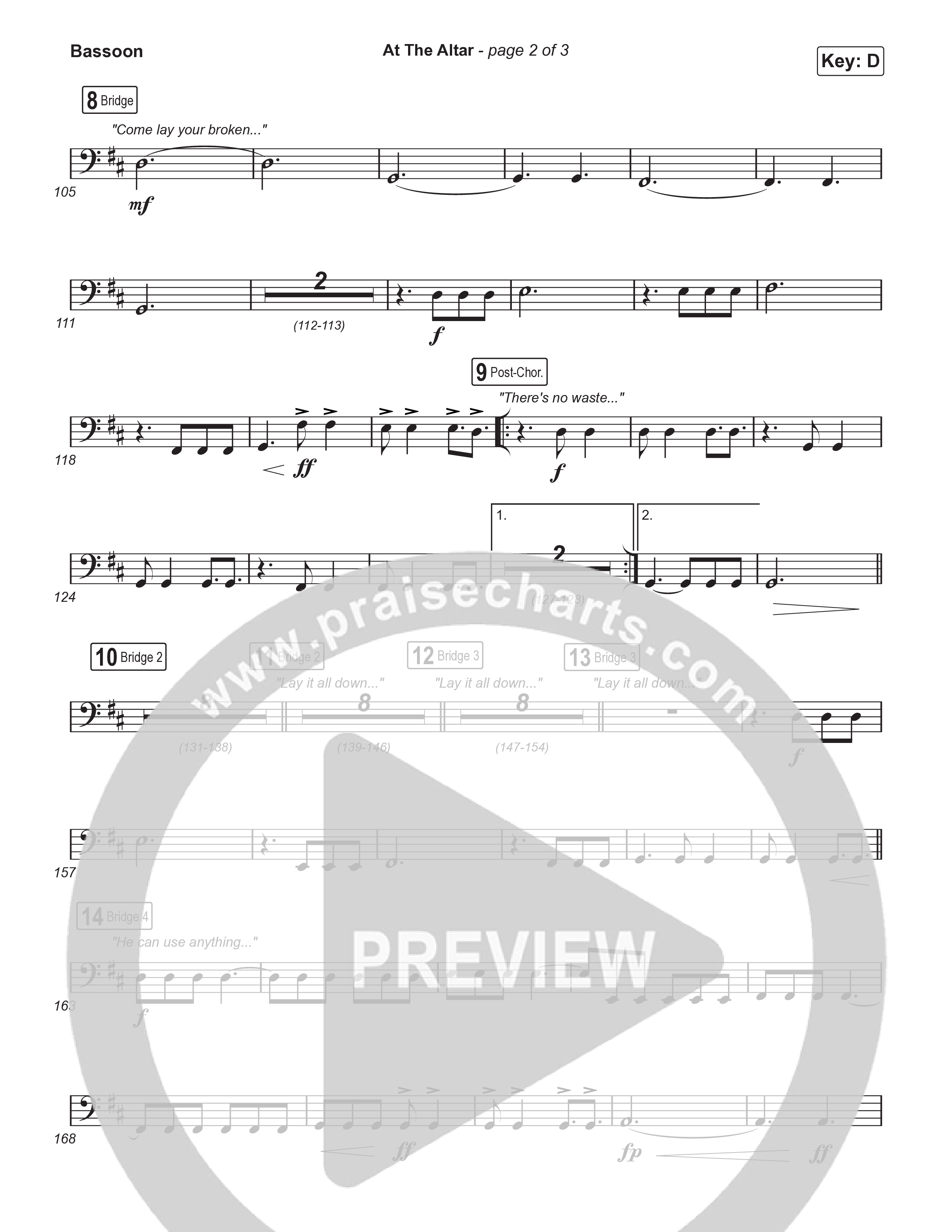 At The Altar (Choral Anthem SATB) Bassoon (ELEVATION RHYTHM / Abbie Gamboa / Tiffany Hudson / Arr. Luke Gambill)