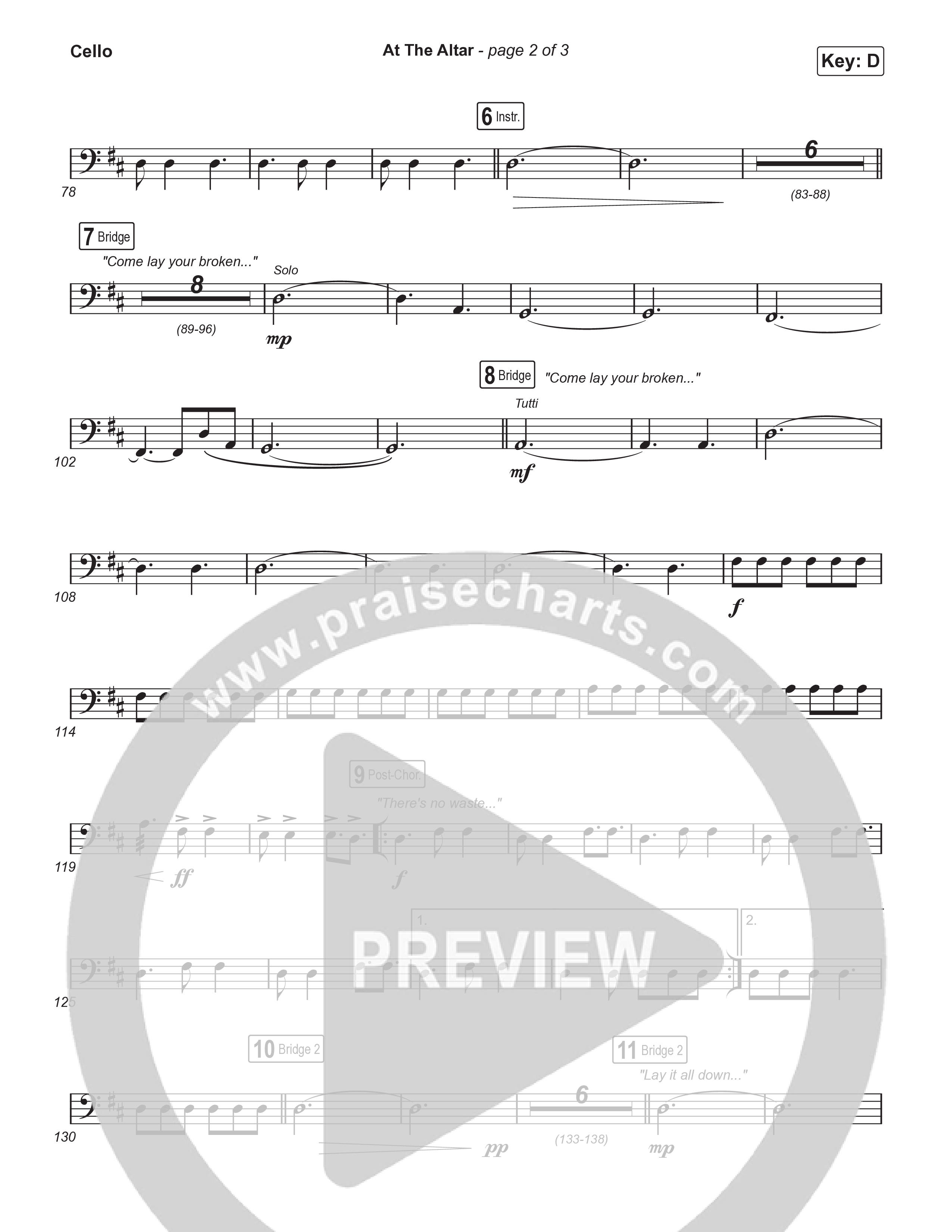 At The Altar (Choral Anthem SATB) Cello (ELEVATION RHYTHM / Abbie Gamboa / Tiffany Hudson / Arr. Luke Gambill)