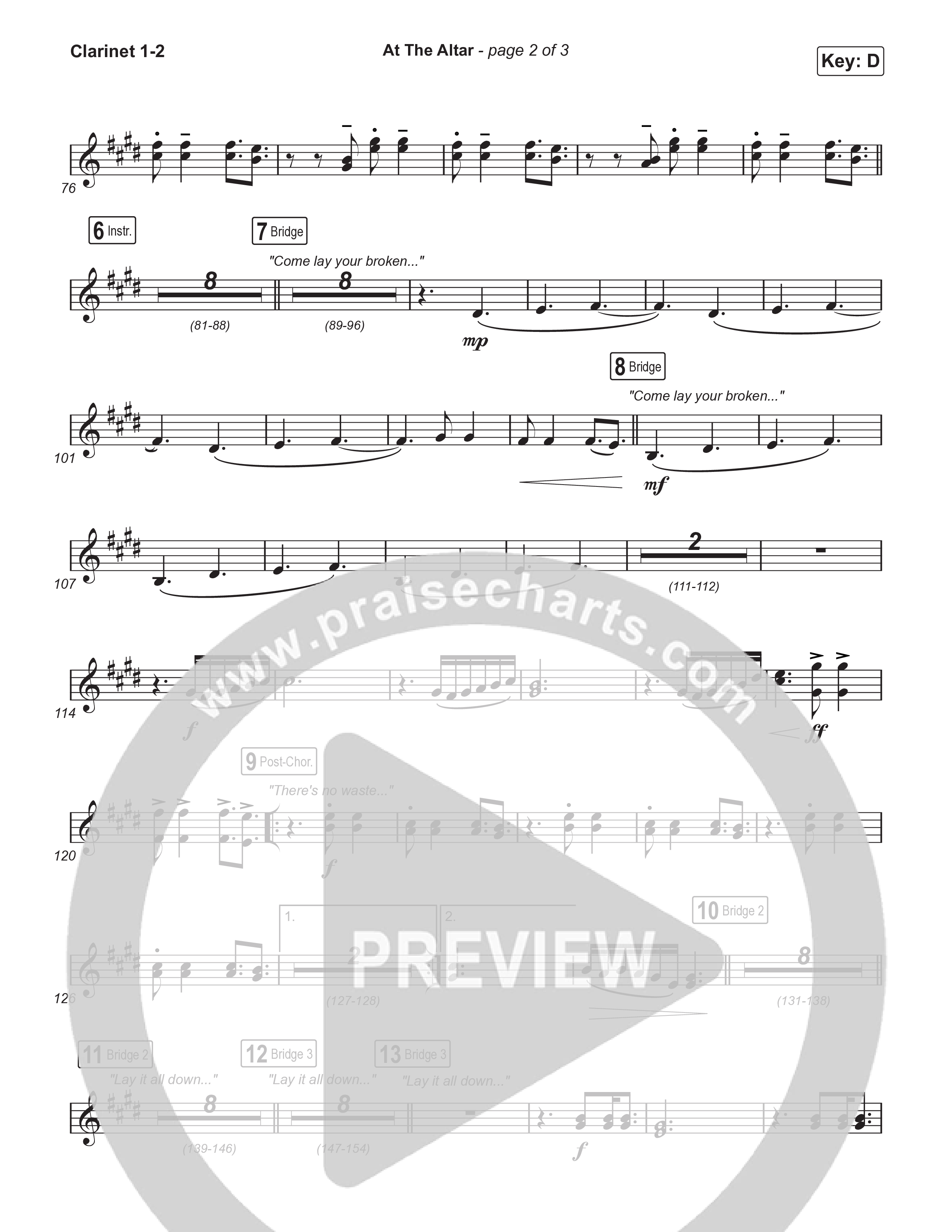 At The Altar (Choral Anthem SATB) Clarinet 1/2 (ELEVATION RHYTHM / Abbie Gamboa / Tiffany Hudson / Arr. Luke Gambill)