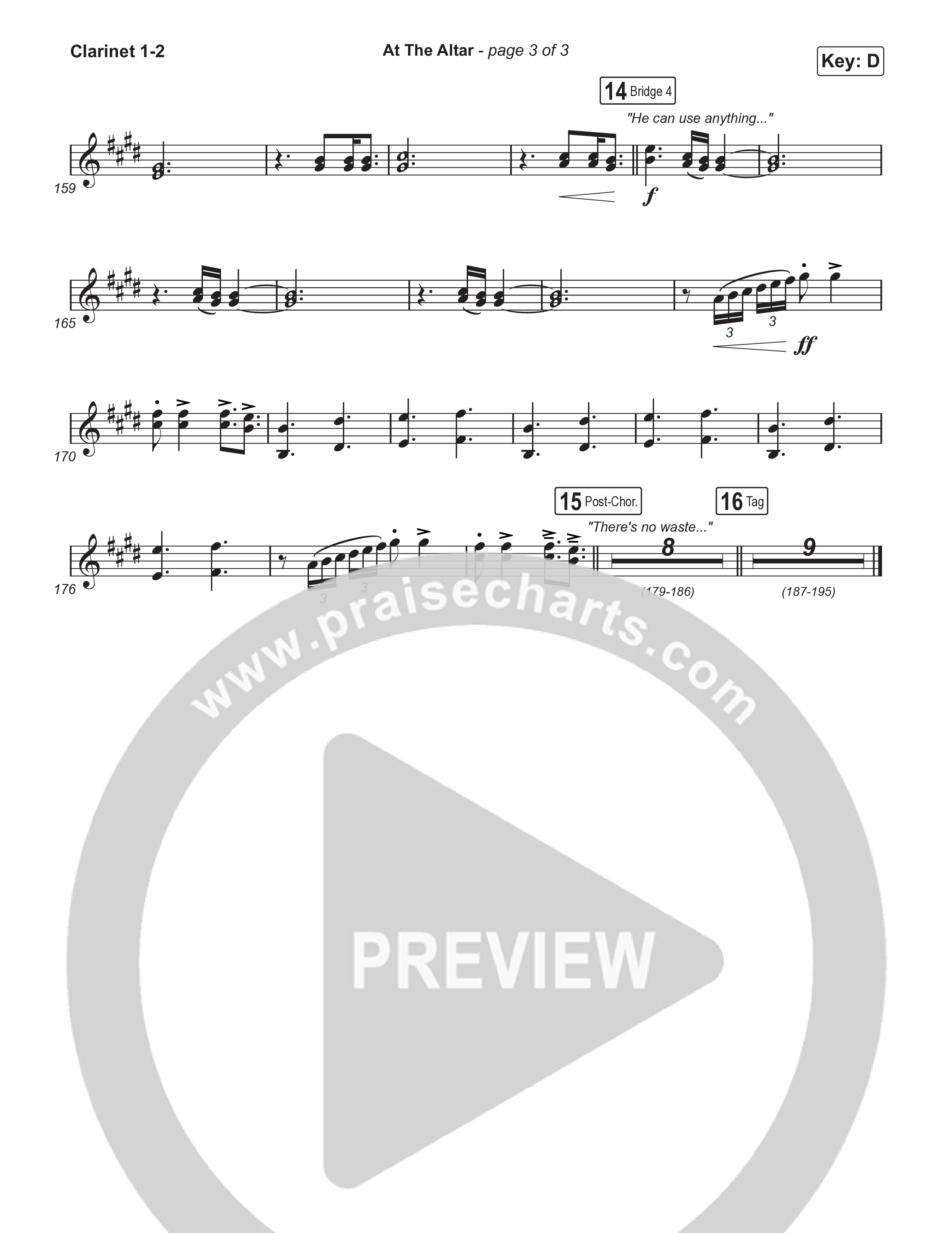At The Altar (Choral Anthem SATB) Clarinet 1/2 (ELEVATION RHYTHM / Abbie Gamboa / Tiffany Hudson / Arr. Luke Gambill)