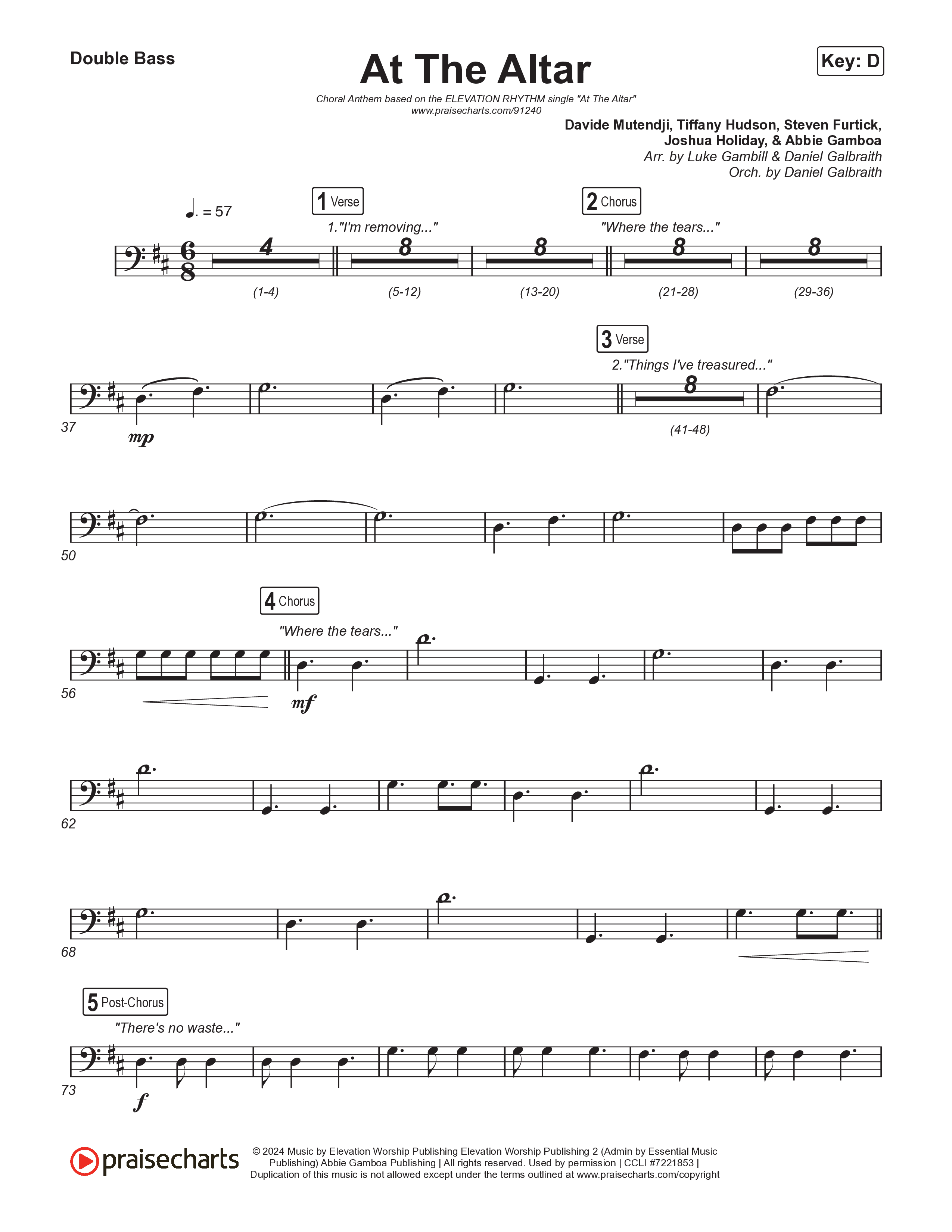 At The Altar (Choral Anthem SATB) String Bass (ELEVATION RHYTHM / Abbie Gamboa / Tiffany Hudson / Arr. Luke Gambill)