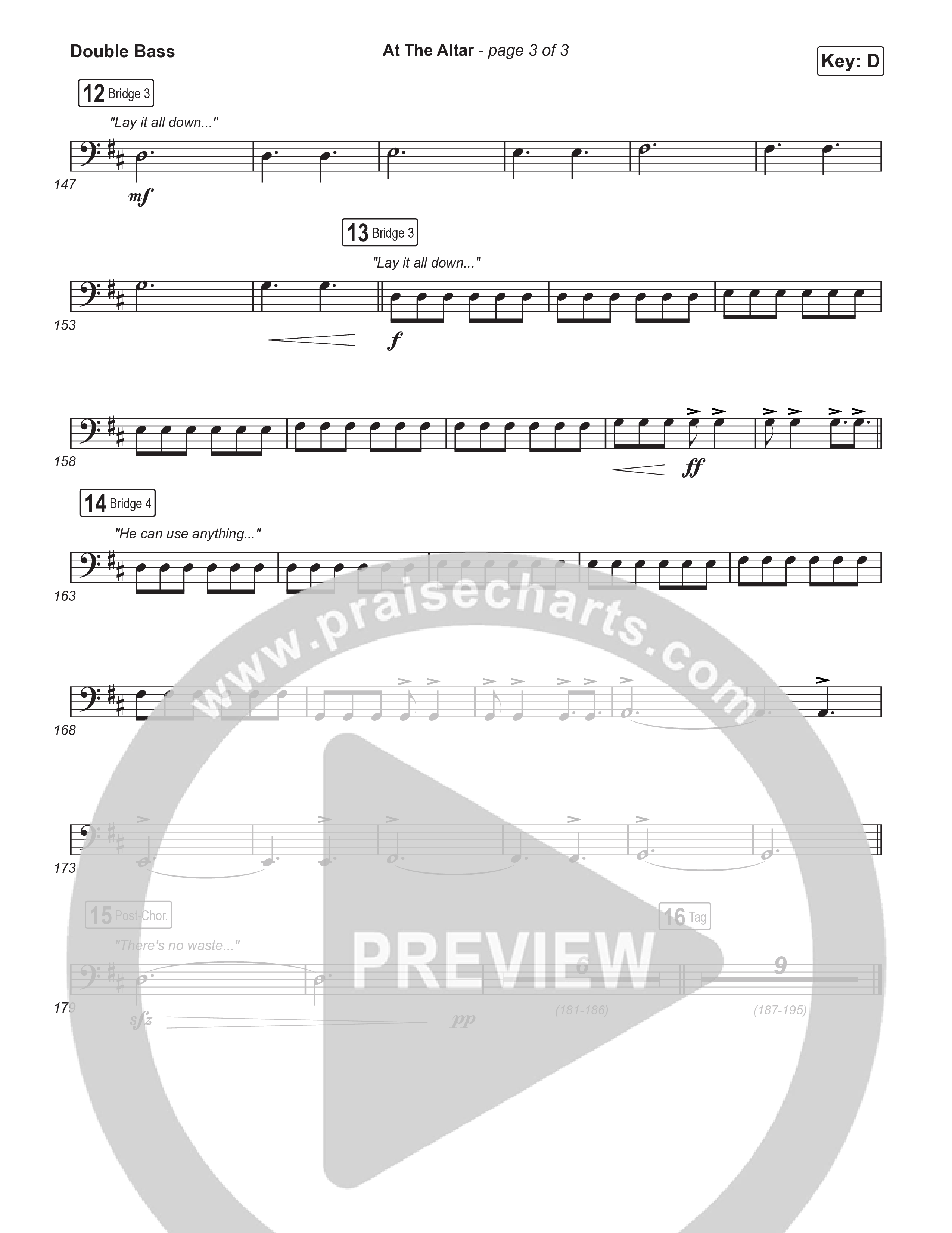 At The Altar (Choral Anthem SATB) String Bass (ELEVATION RHYTHM / Abbie Gamboa / Tiffany Hudson / Arr. Luke Gambill)