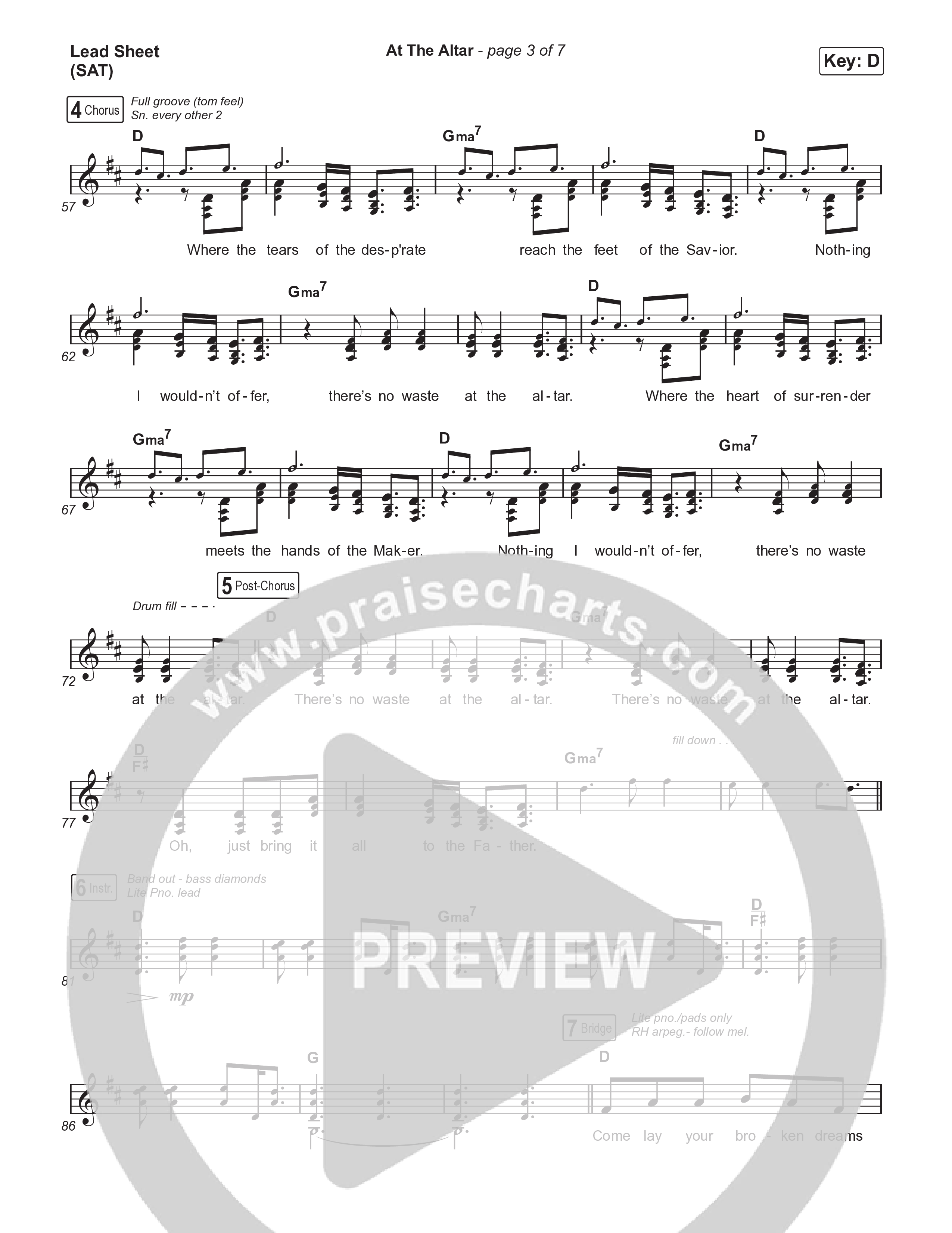 At The Altar (Choral Anthem SATB) Lead Sheet (SAT) (ELEVATION RHYTHM / Abbie Gamboa / Tiffany Hudson / Arr. Luke Gambill)