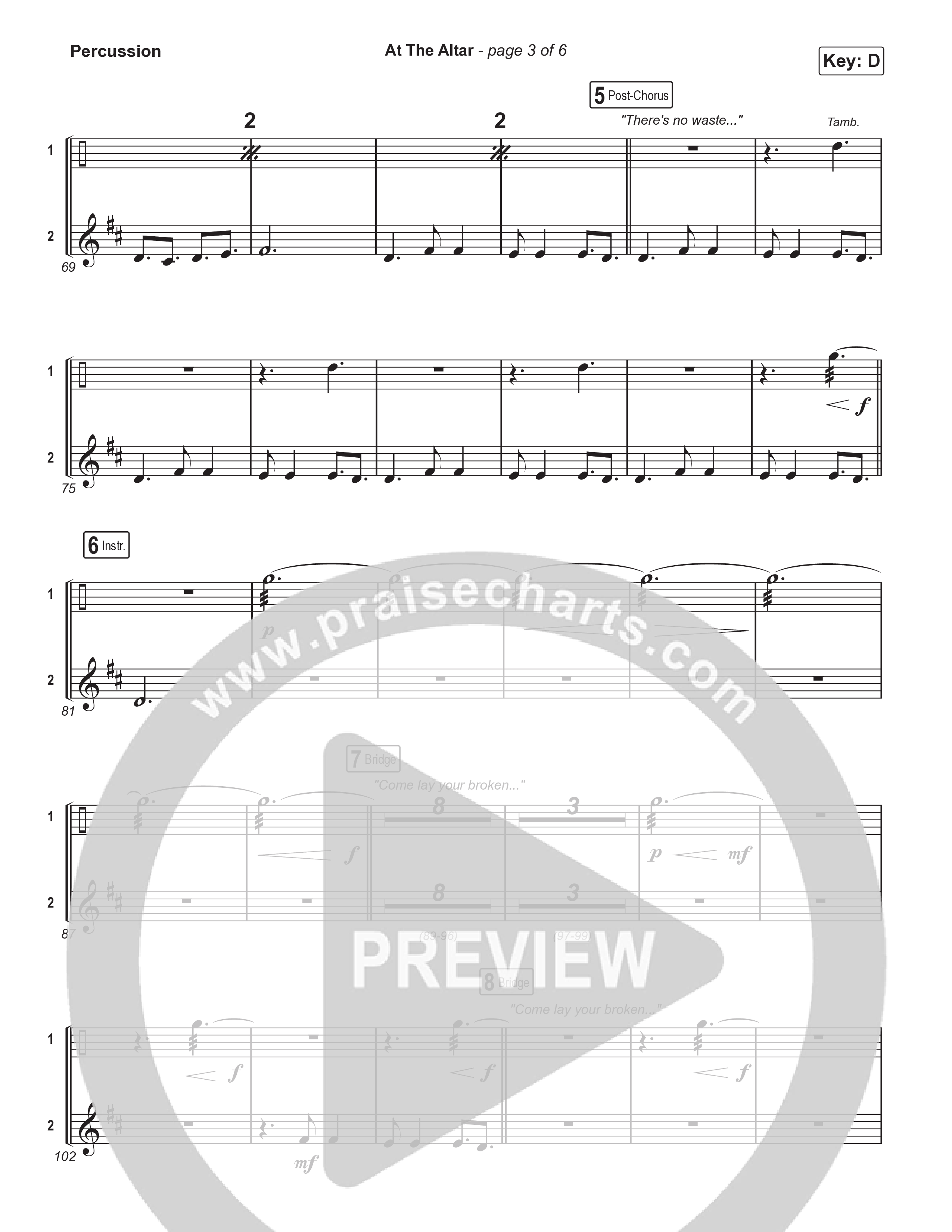 At The Altar (Choral Anthem SATB) Percussion (ELEVATION RHYTHM / Abbie Gamboa / Tiffany Hudson / Arr. Luke Gambill)