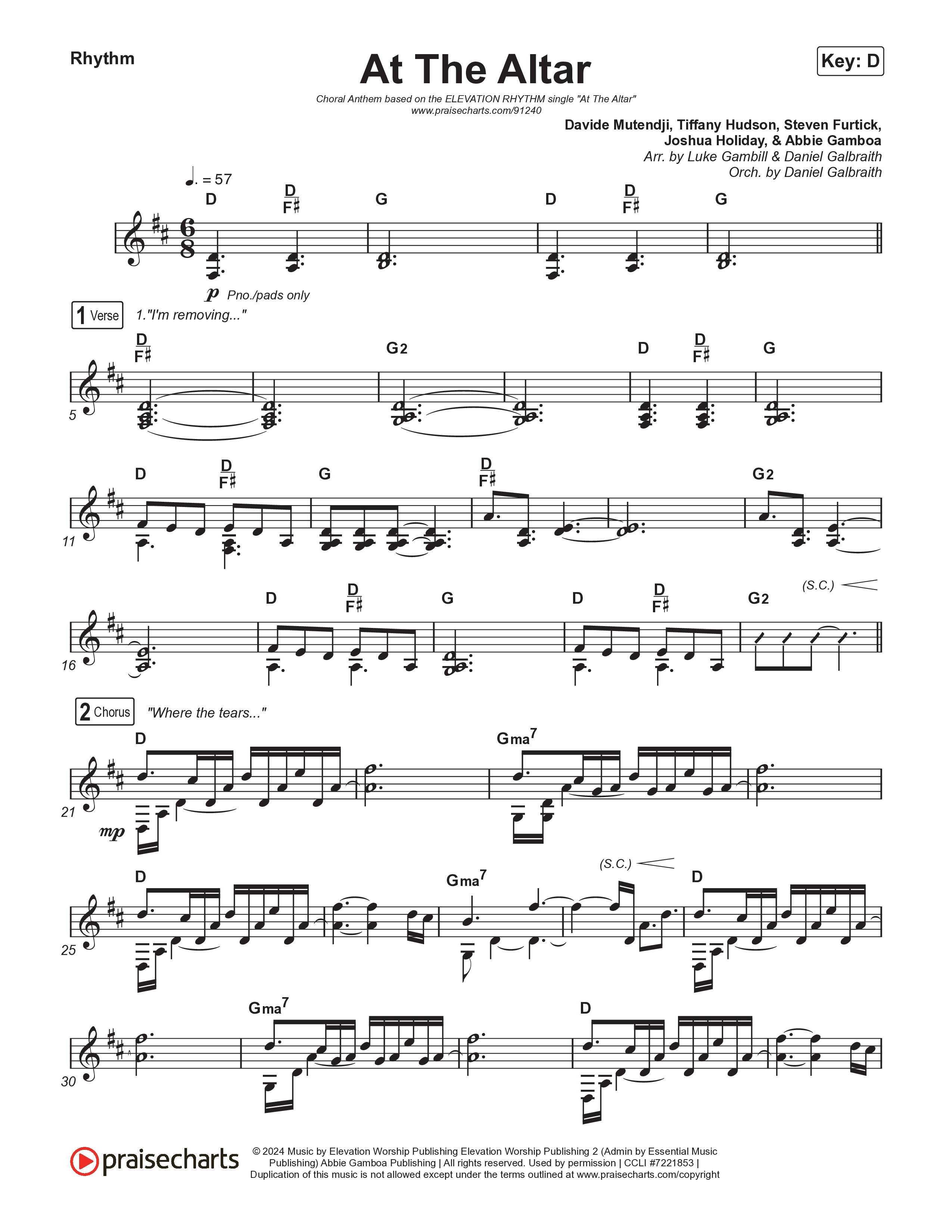 At The Altar (Choral Anthem SATB) Rhythm Pack (ELEVATION RHYTHM / Abbie Gamboa / Tiffany Hudson / Arr. Luke Gambill)