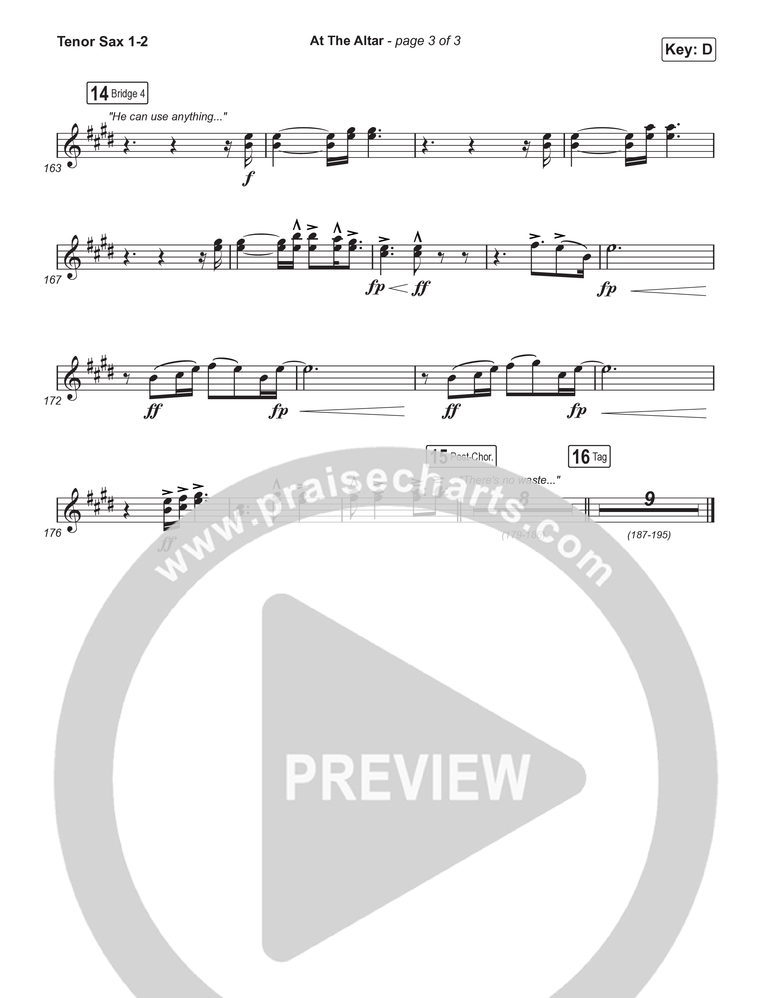 At The Altar (Choral Anthem SATB) Tenor Sax 1,2 (ELEVATION RHYTHM / Abbie Gamboa / Tiffany Hudson / Arr. Luke Gambill)
