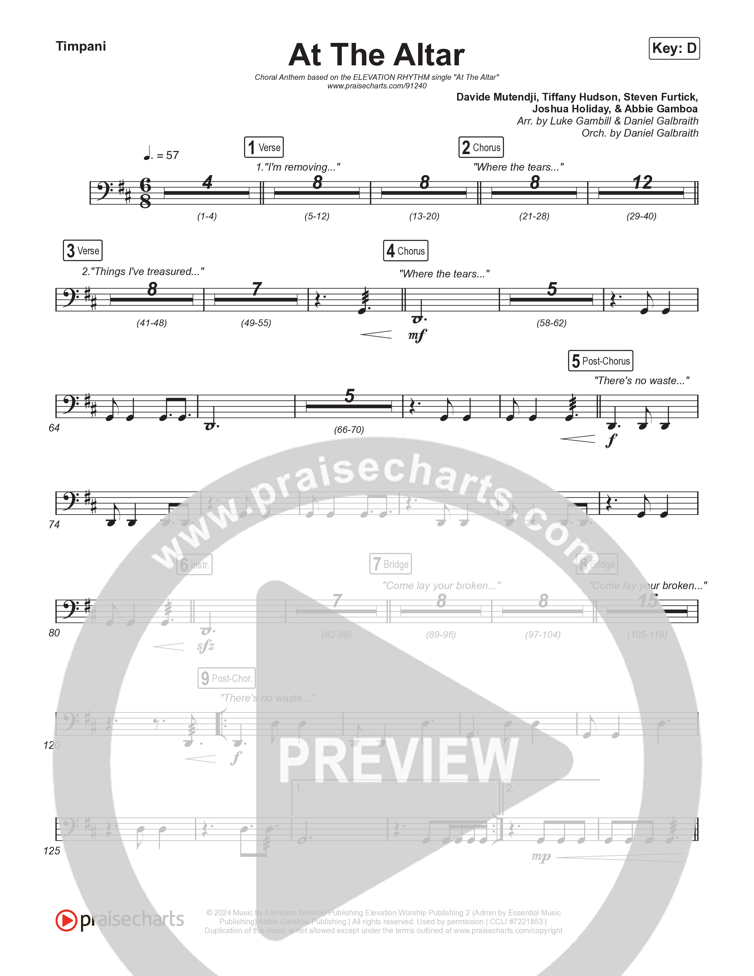 At The Altar (Choral Anthem SATB) Timpani (ELEVATION RHYTHM / Abbie Gamboa / Tiffany Hudson / Arr. Luke Gambill)