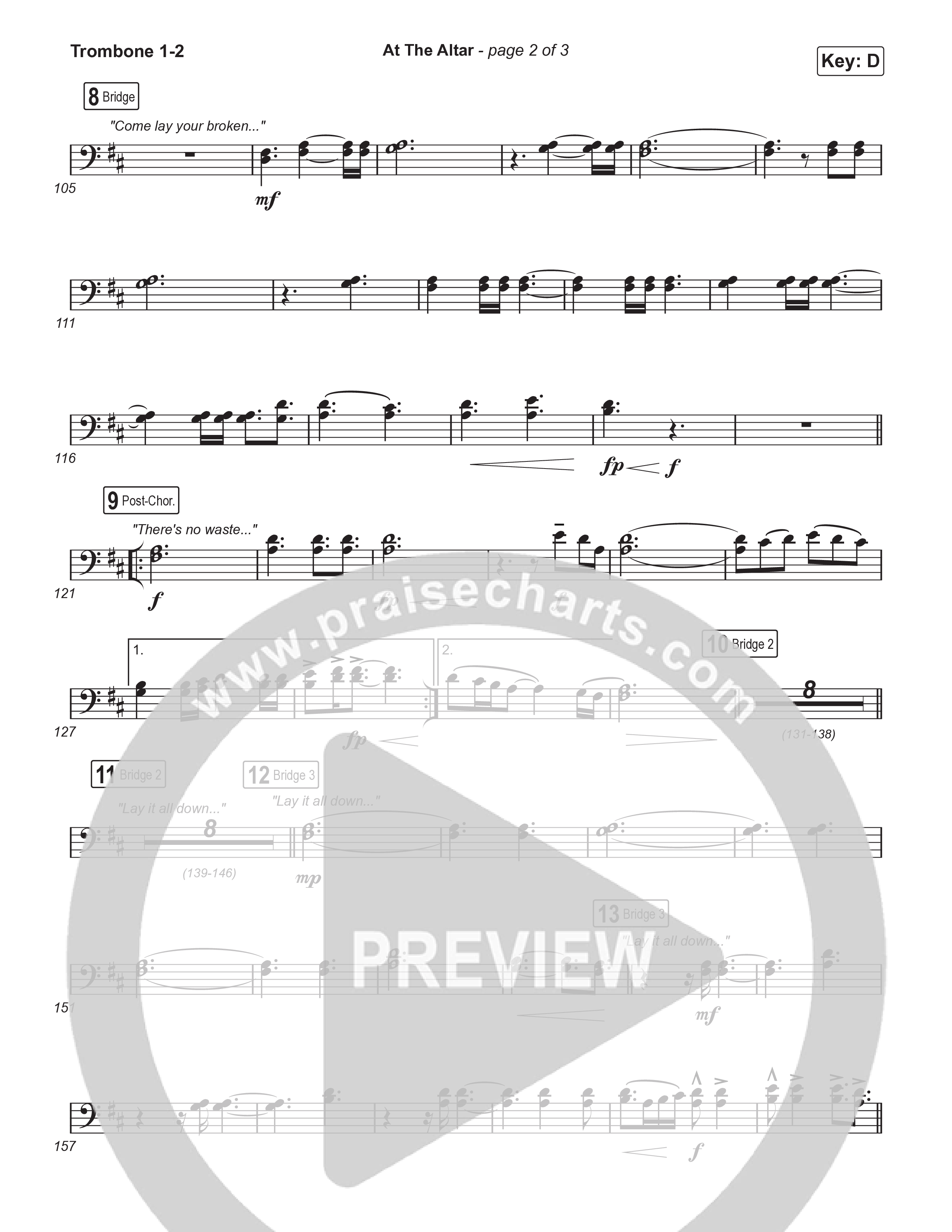 At The Altar (Choral Anthem SATB) Trombone 1/2 (ELEVATION RHYTHM / Abbie Gamboa / Tiffany Hudson / Arr. Luke Gambill)