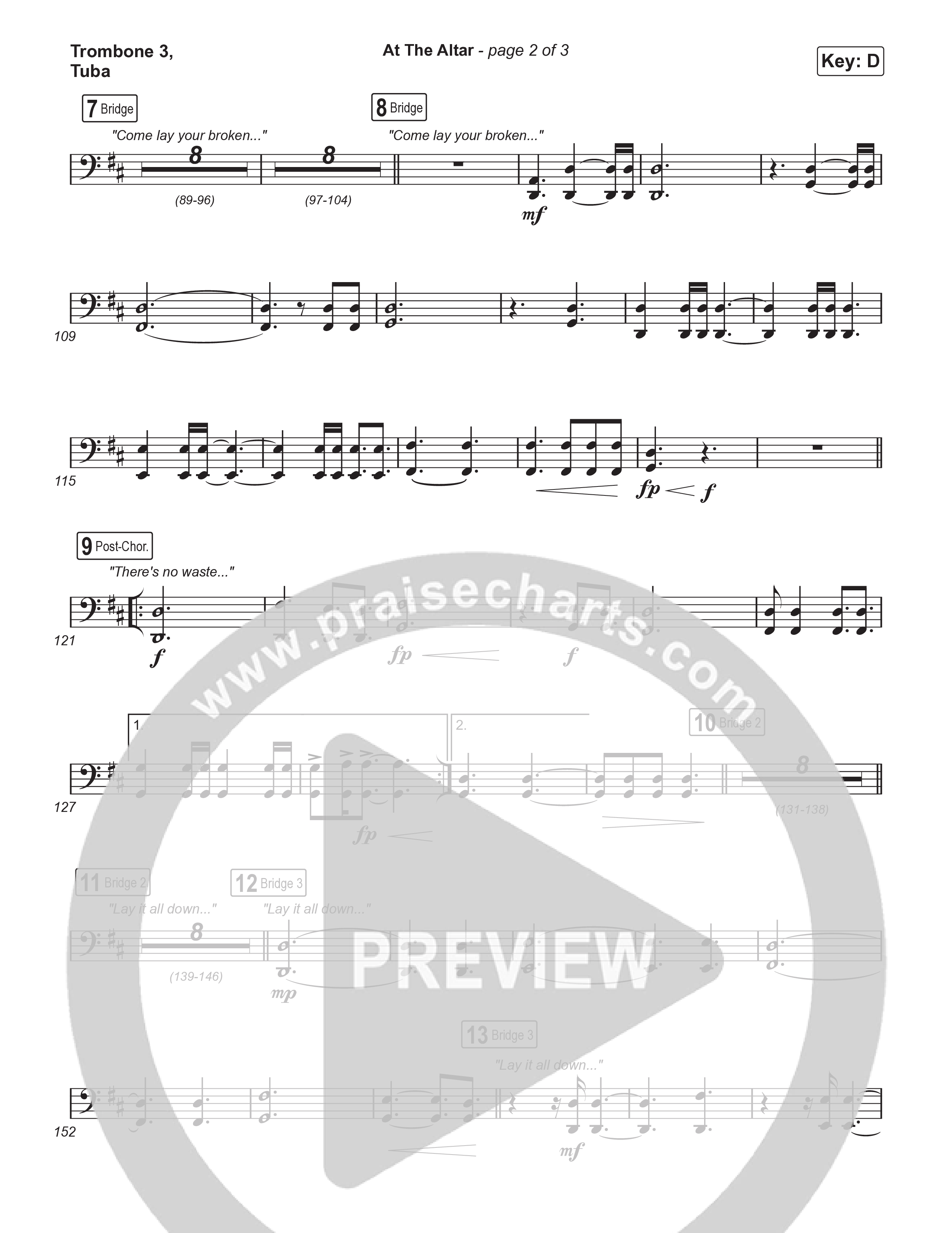 At The Altar (Choral Anthem SATB) Trombone 3/Tuba (ELEVATION RHYTHM / Abbie Gamboa / Tiffany Hudson / Arr. Luke Gambill)