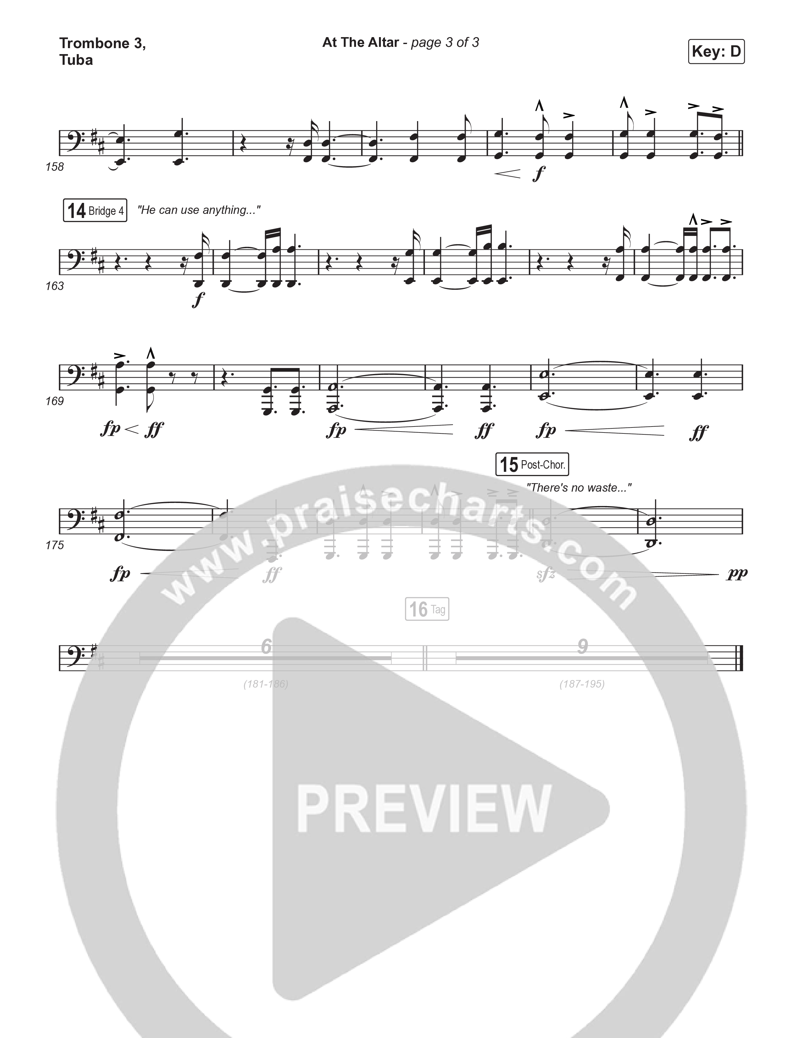 At The Altar (Choral Anthem SATB) Trombone 3/Tuba (ELEVATION RHYTHM / Abbie Gamboa / Tiffany Hudson / Arr. Luke Gambill)