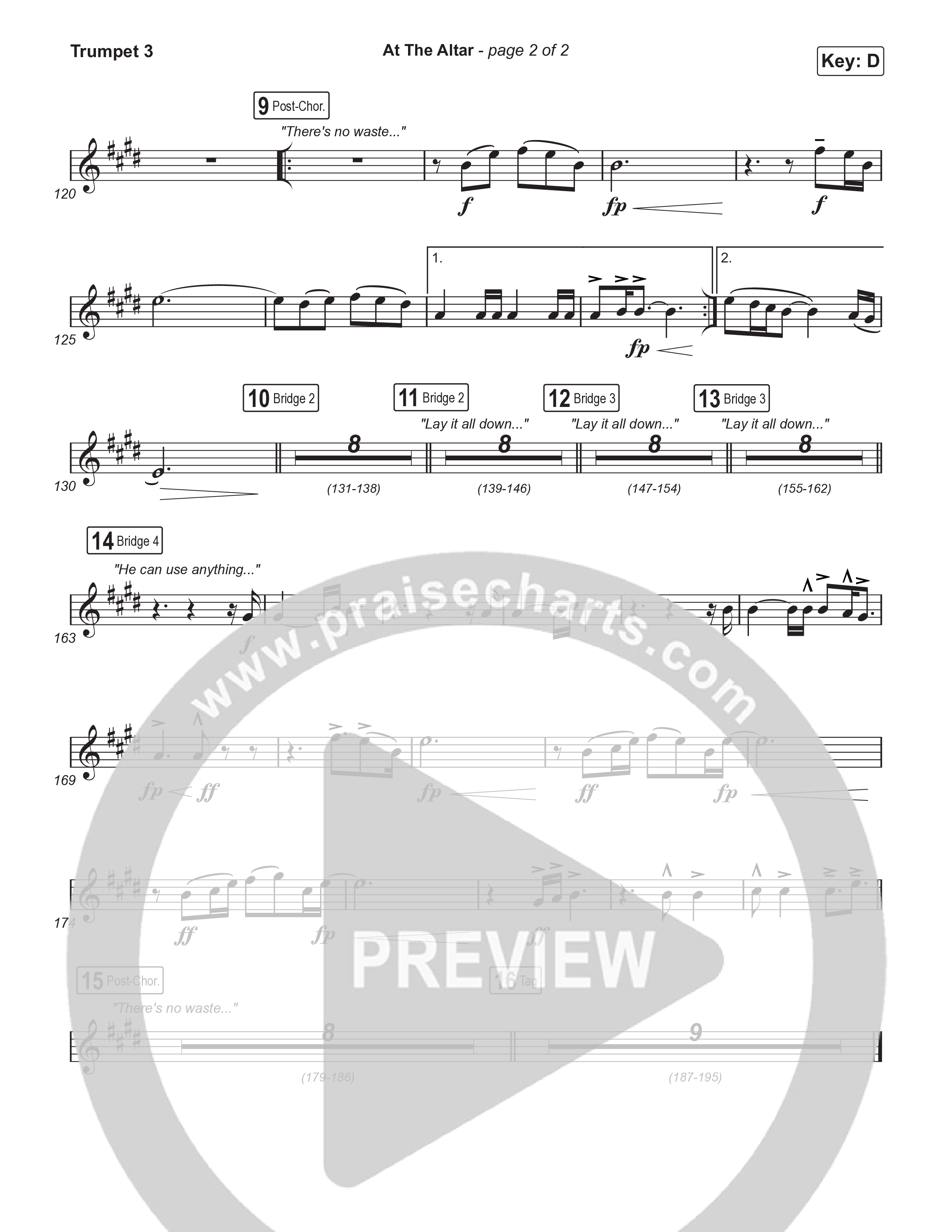 At The Altar (Choral Anthem SATB) Trumpet 3 (ELEVATION RHYTHM / Abbie Gamboa / Tiffany Hudson / Arr. Luke Gambill)