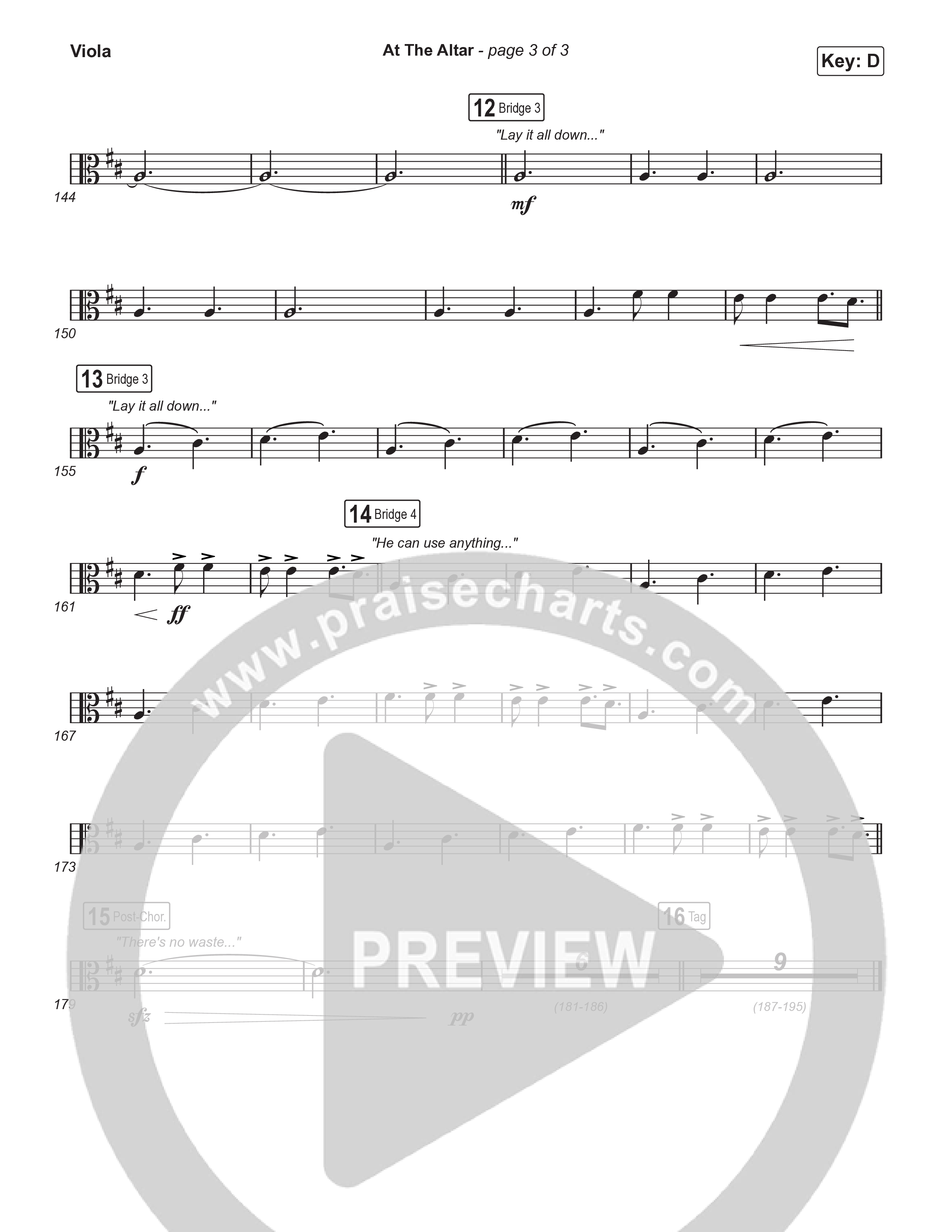 At The Altar (Choral Anthem SATB) Viola (ELEVATION RHYTHM / Abbie Gamboa / Tiffany Hudson / Arr. Luke Gambill)