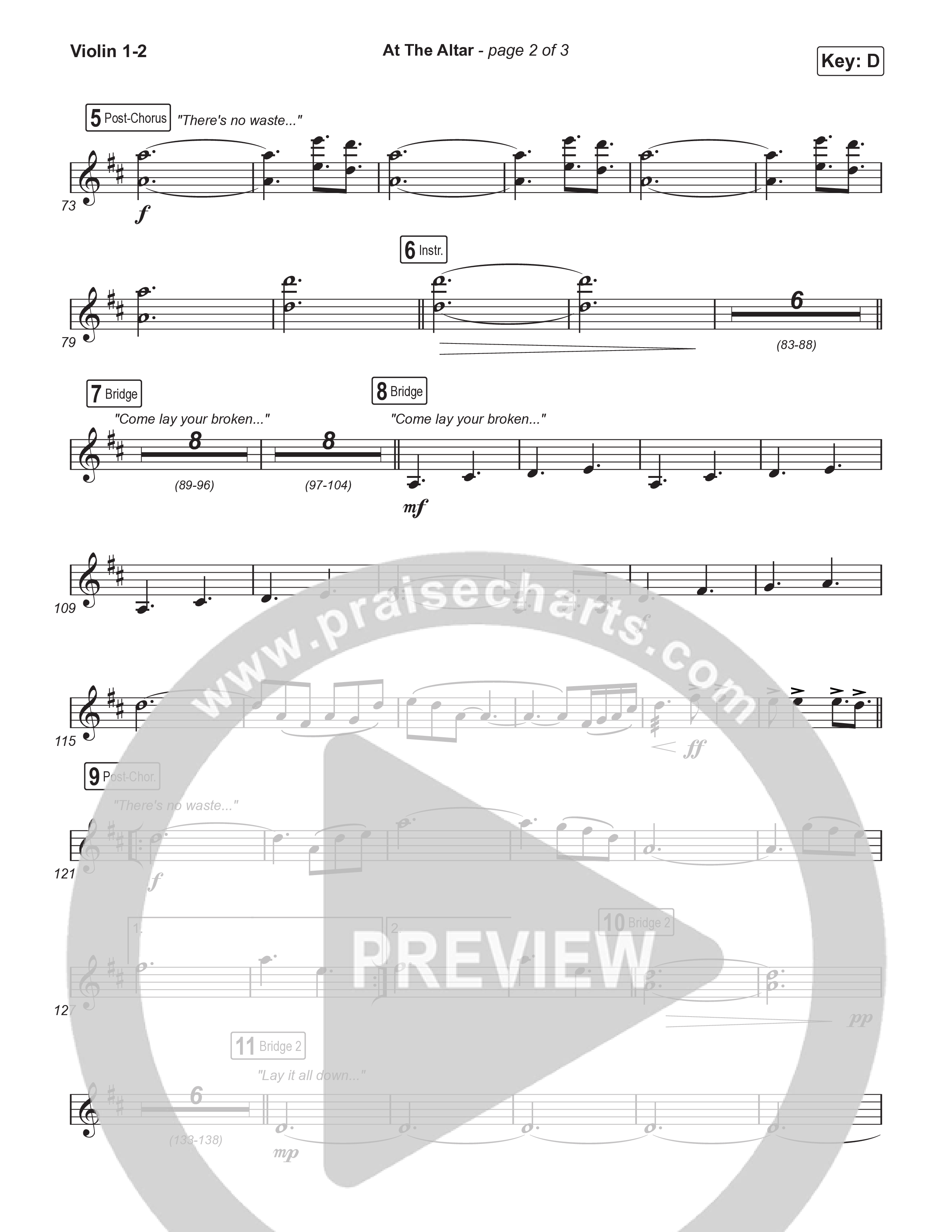 At The Altar (Choral Anthem SATB) String Pack (ELEVATION RHYTHM / Abbie Gamboa / Tiffany Hudson / Arr. Luke Gambill)