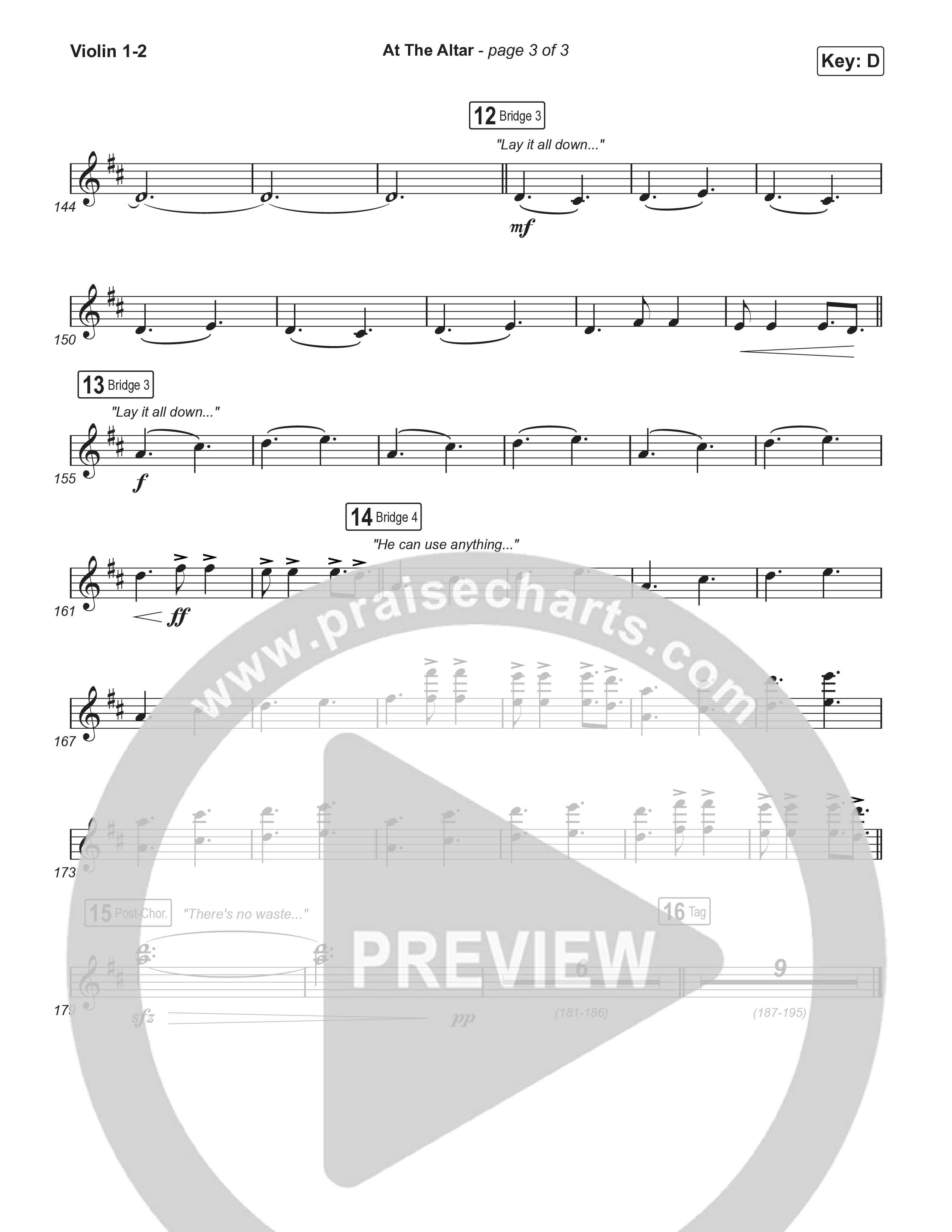 At The Altar (Choral Anthem SATB) String Pack (ELEVATION RHYTHM / Abbie Gamboa / Tiffany Hudson / Arr. Luke Gambill)
