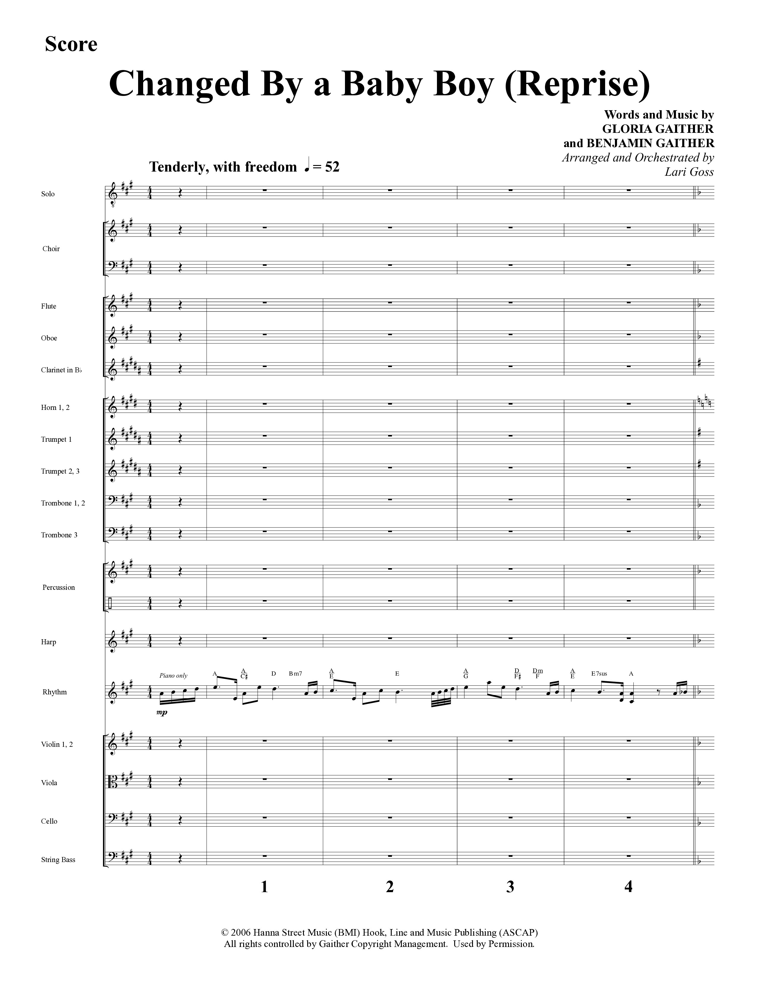 Changed By A Baby Boy (12 Song Choral Collection) Song 10 (Orchestration) (Word Music Choral / Arr. Lari Goss)