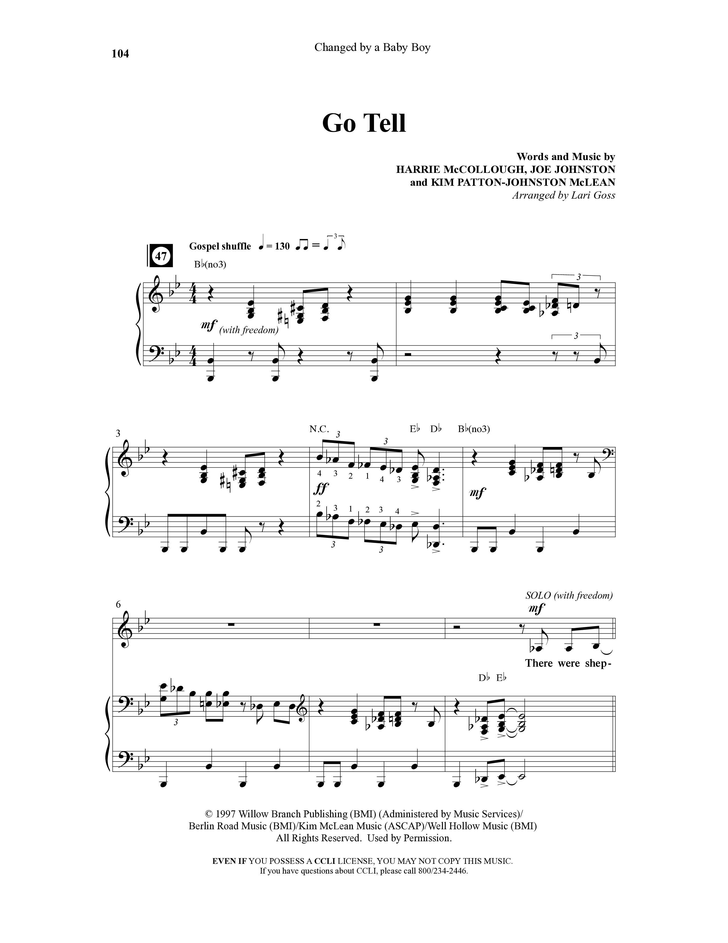 Changed By A Baby Boy (12 Song Choral Collection) Song 11 (Piano SATB) (Word Music Choral / Arr. Lari Goss)