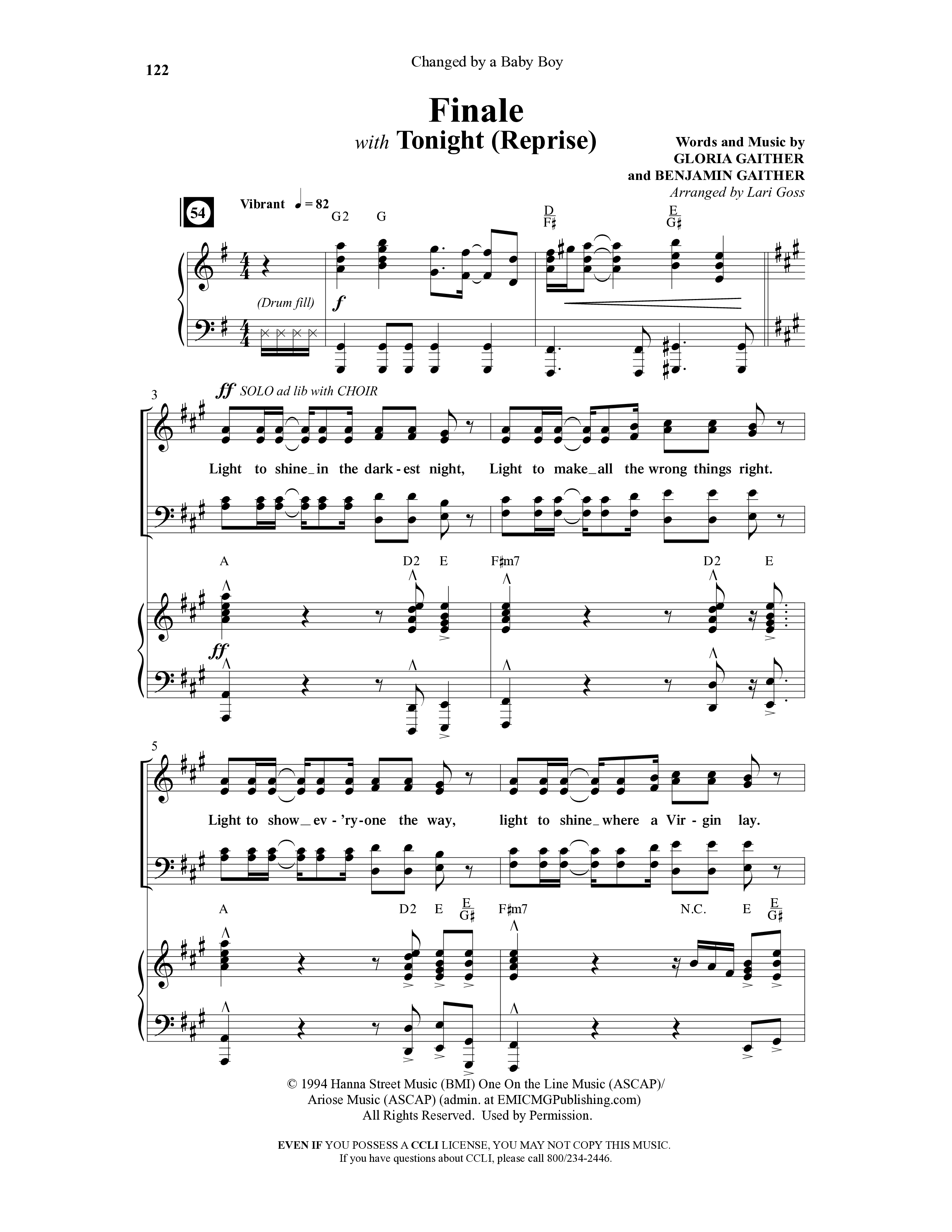 Changed By A Baby Boy (12 Song Choral Collection) Song 12 (Piano SATB) (Word Music Choral / Arr. Lari Goss)