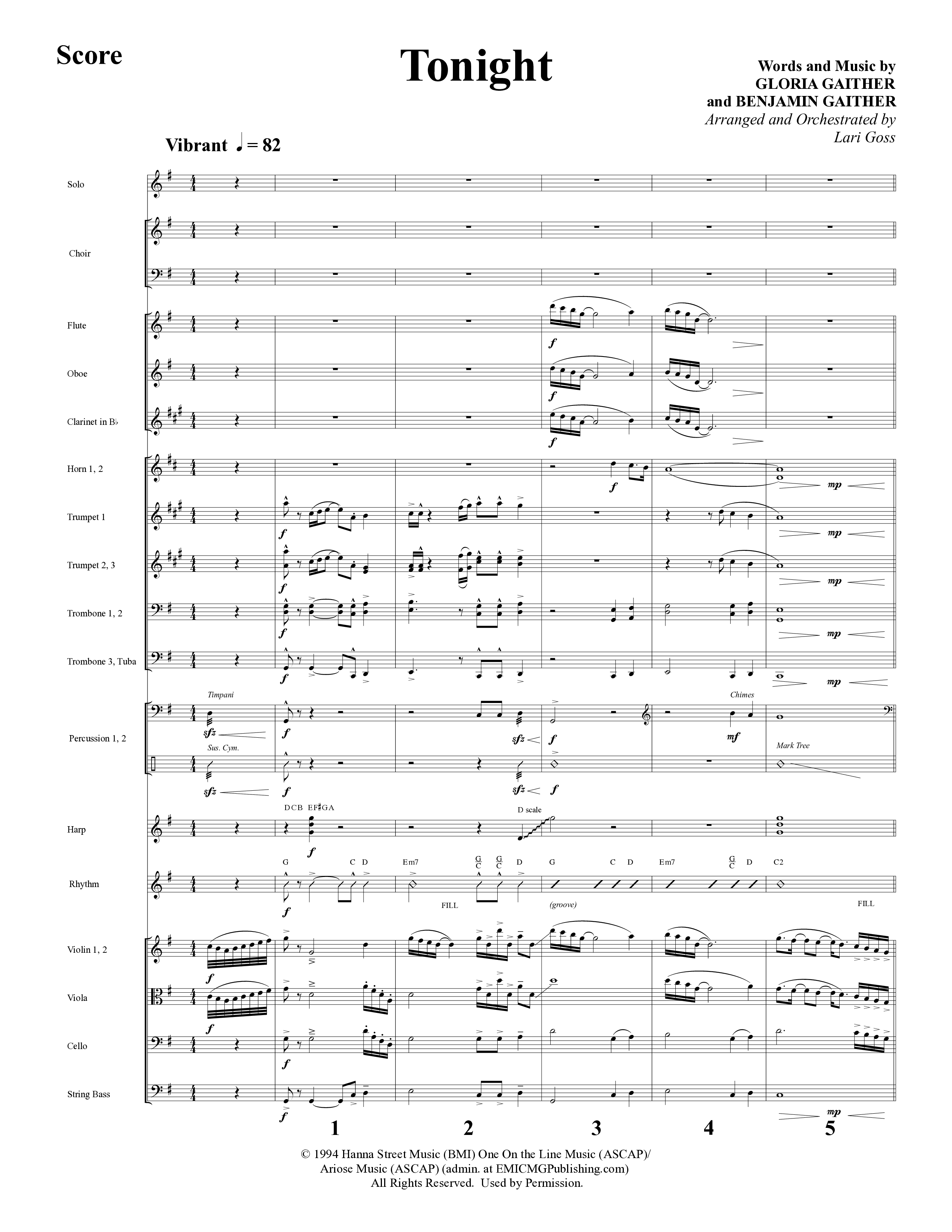 Changed By A Baby Boy (12 Song Choral Collection) Song 2 (Orchestration) (Word Music Choral / Arr. Lari Goss)