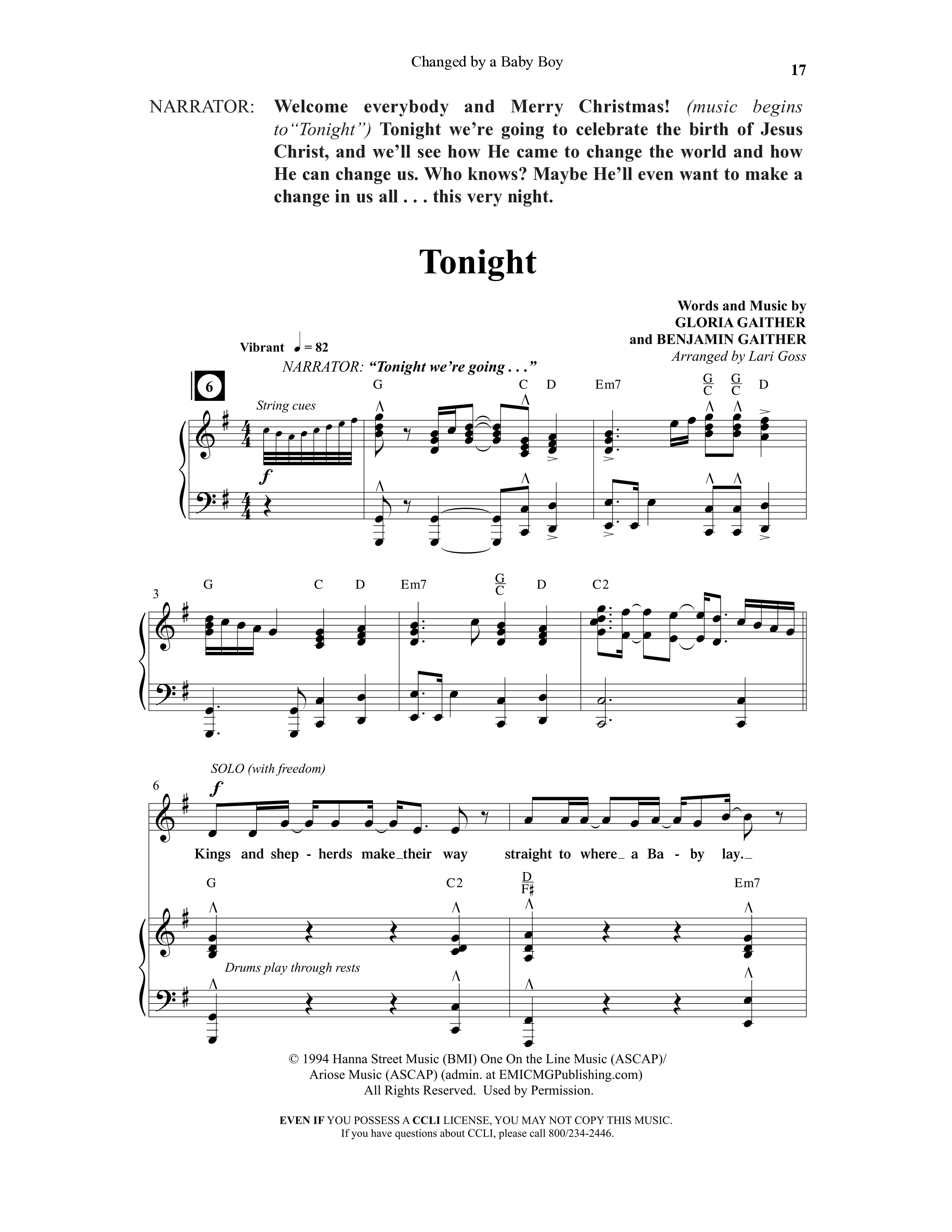 Changed By A Baby Boy (12 Song Choral Collection) Song 2 (Piano SATB) (Word Music Choral / Arr. Lari Goss)