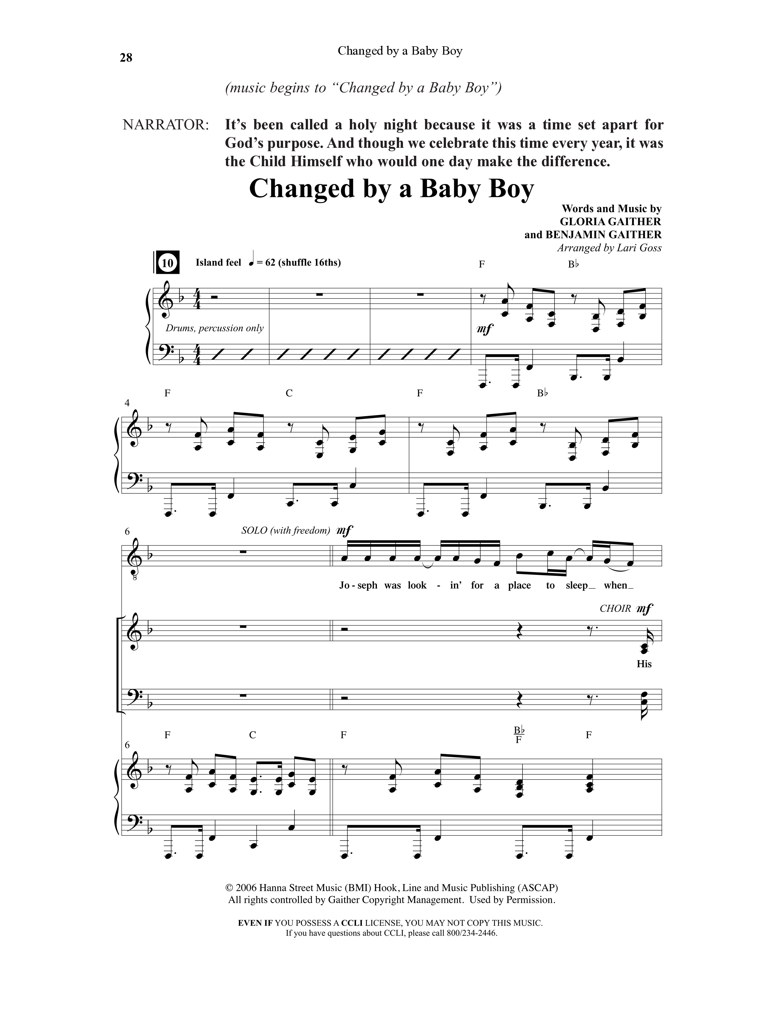 Changed By A Baby Boy (12 Song Choral Collection) Song 3 (Piano SATB) (Word Music Choral / Arr. Lari Goss)