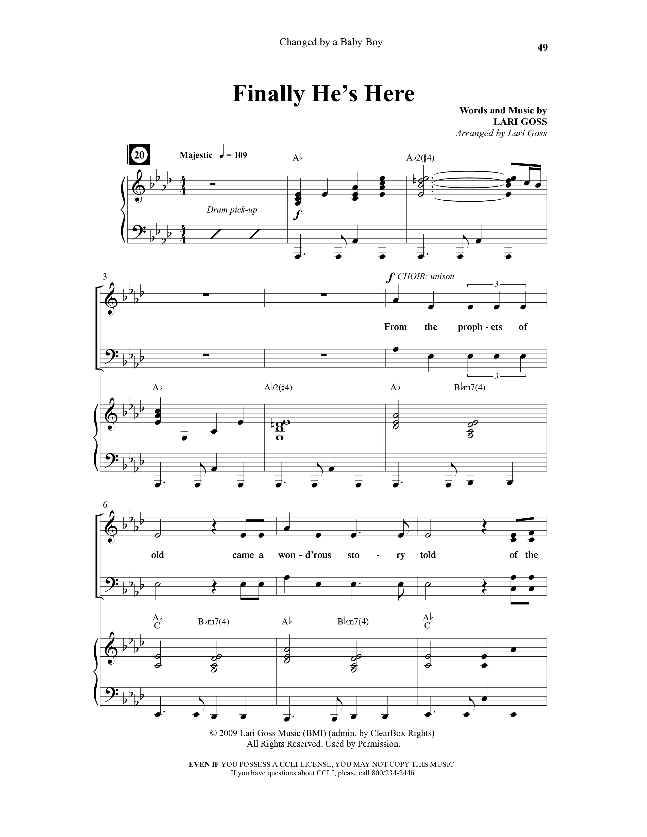 Changed By A Baby Boy (12 Song Choral Collection) Song 5 (Piano SATB) (Word Music Choral / Arr. Lari Goss)