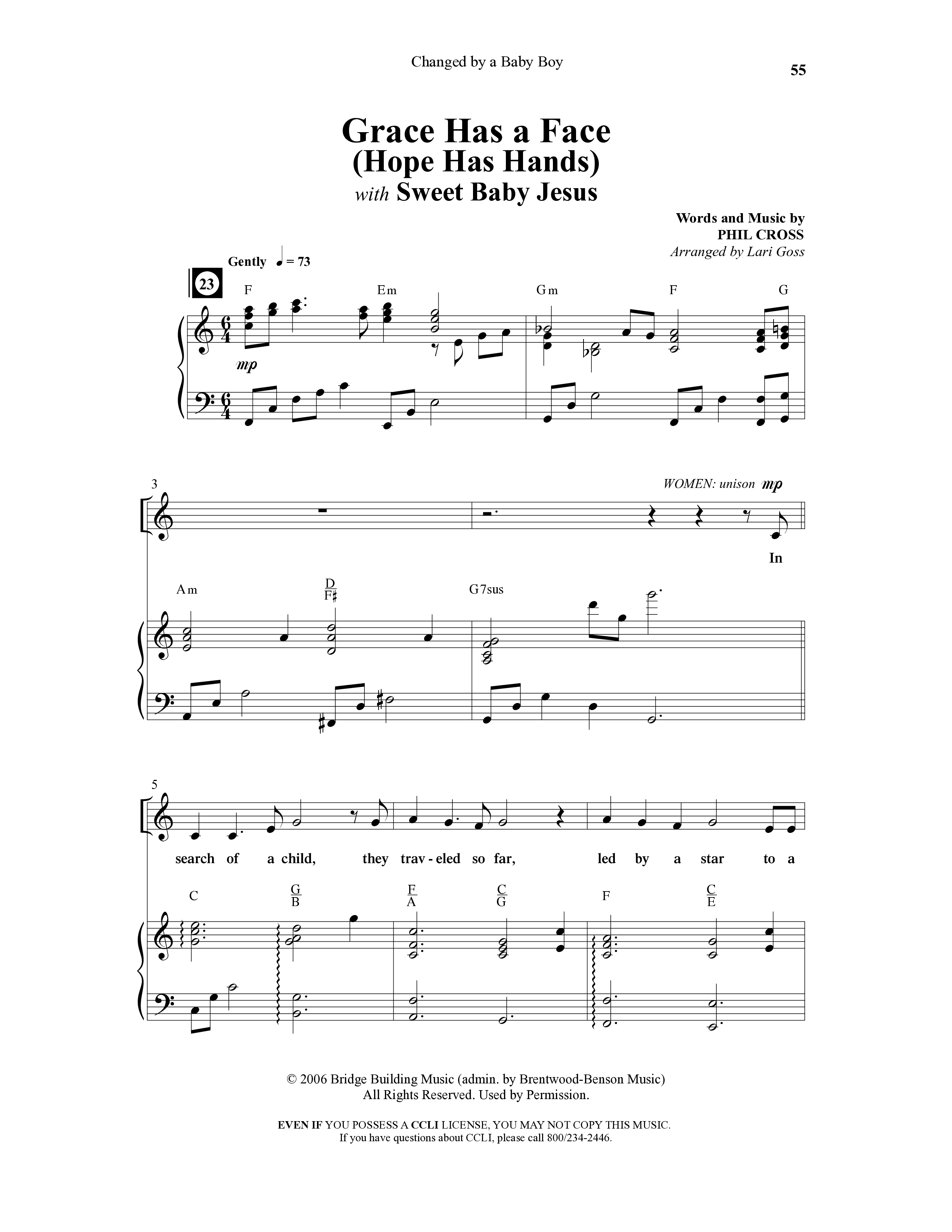 Changed By A Baby Boy (12 Song Choral Collection) Song 6 (Piano SATB) (Word Music Choral / Arr. Lari Goss)