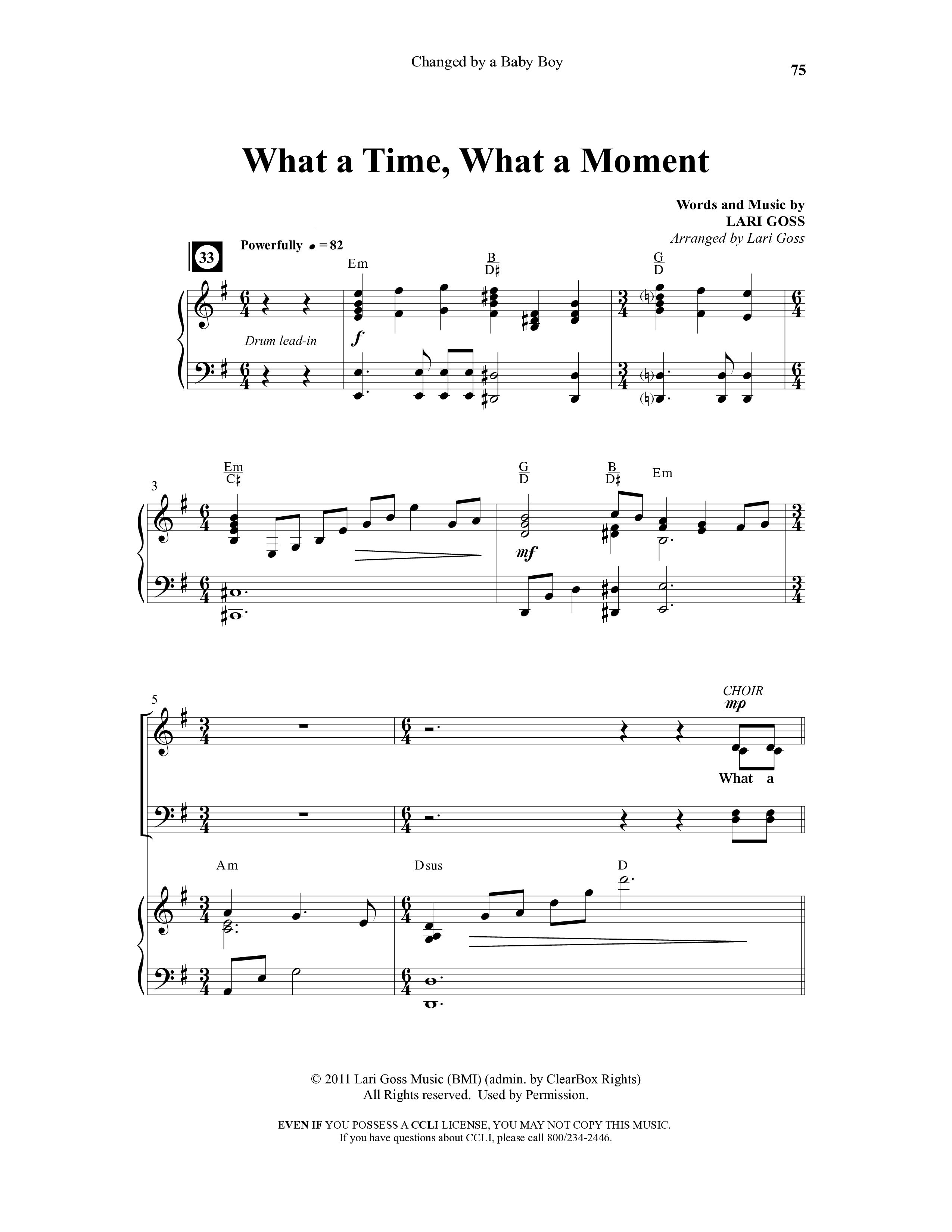 Changed By A Baby Boy (12 Song Choral Collection) Song 8 (Piano SATB) (Word Music Choral / Arr. Lari Goss)