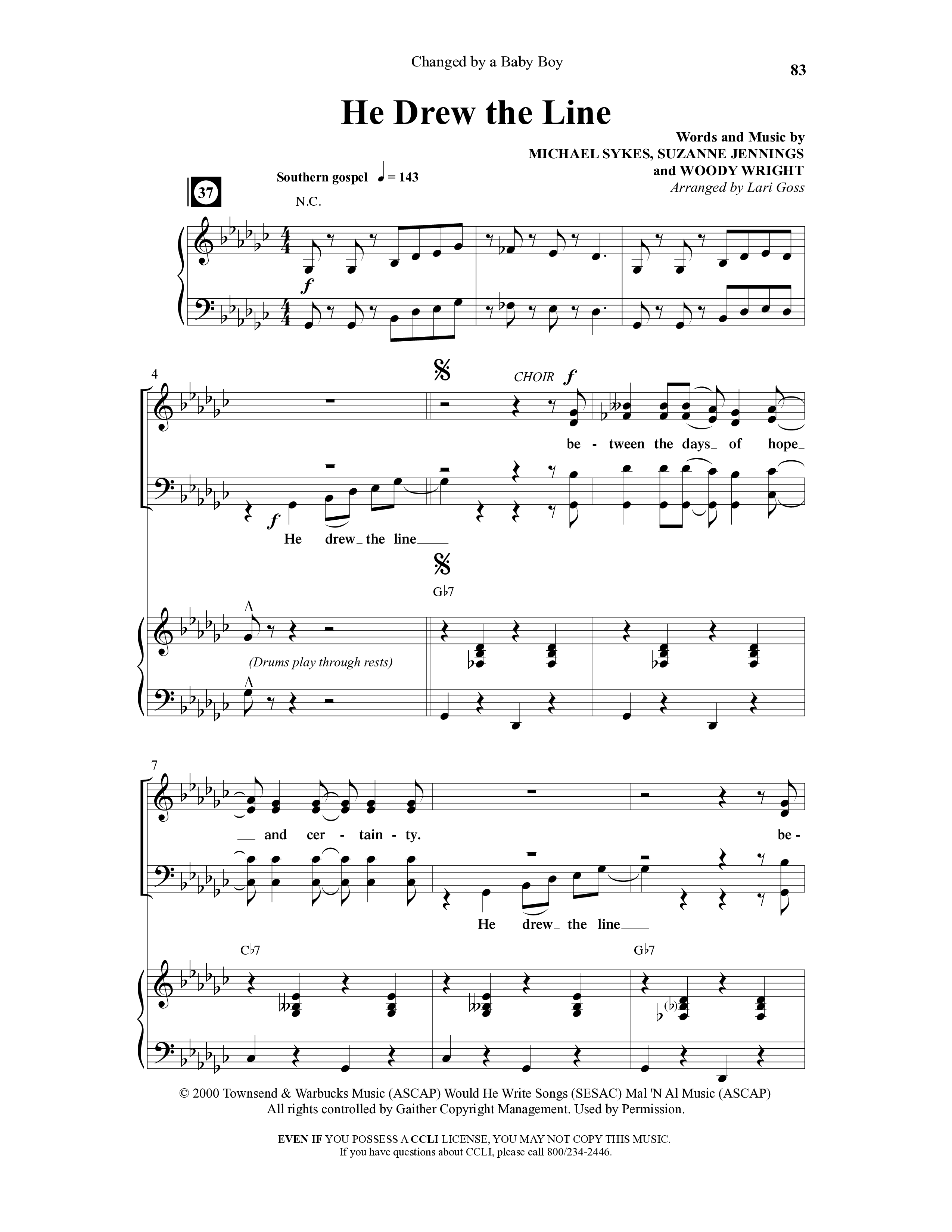 Changed By A Baby Boy (12 Song Choral Collection) Song 9 (Piano SATB) (Word Music Choral / Arr. Lari Goss)
