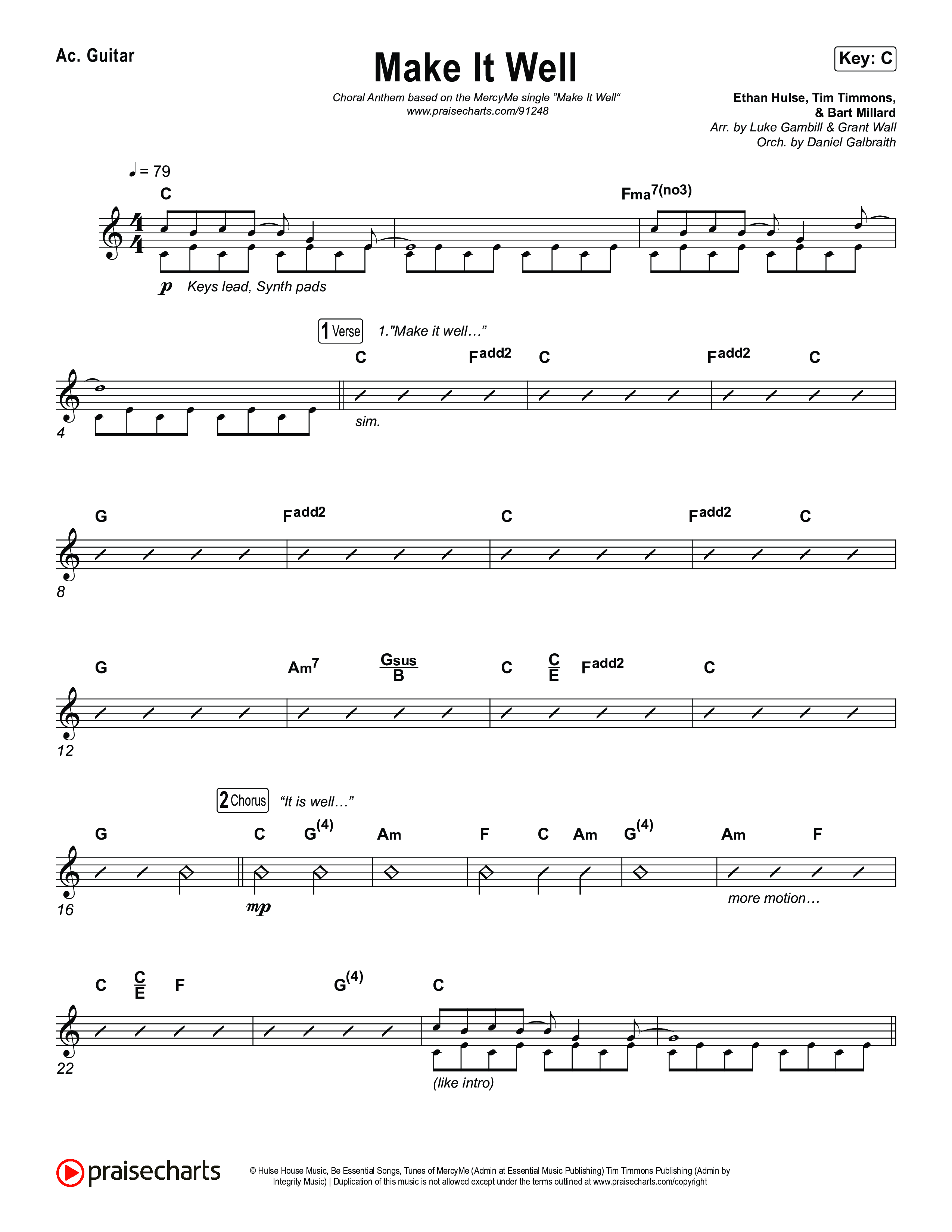 Make It Well (Choral Anthem SATB) Acoustic Guitar (MercyMe / Arr. Luke Gambill)